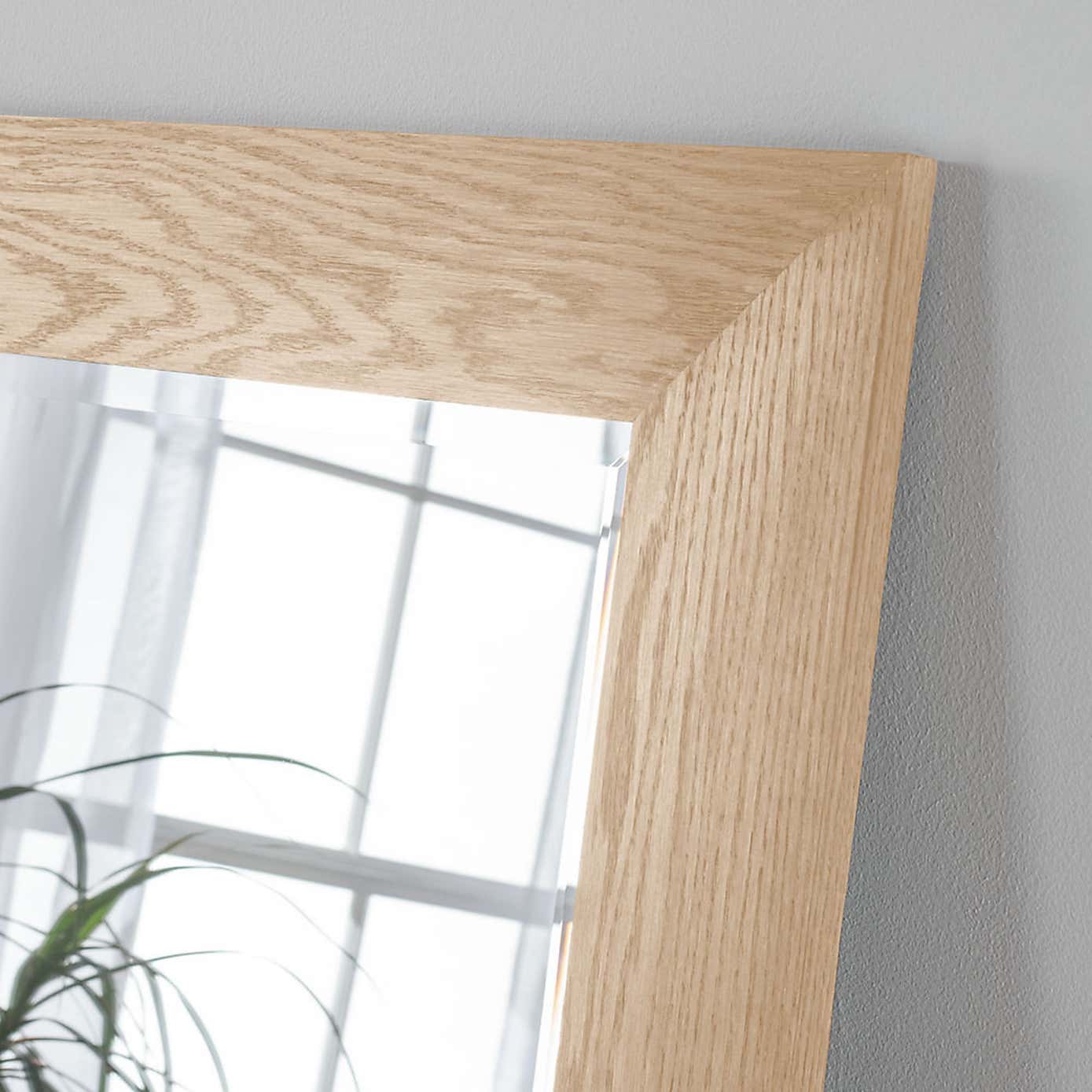 Yearn Rectangle Oak Effect Bevelled Wall Mirror