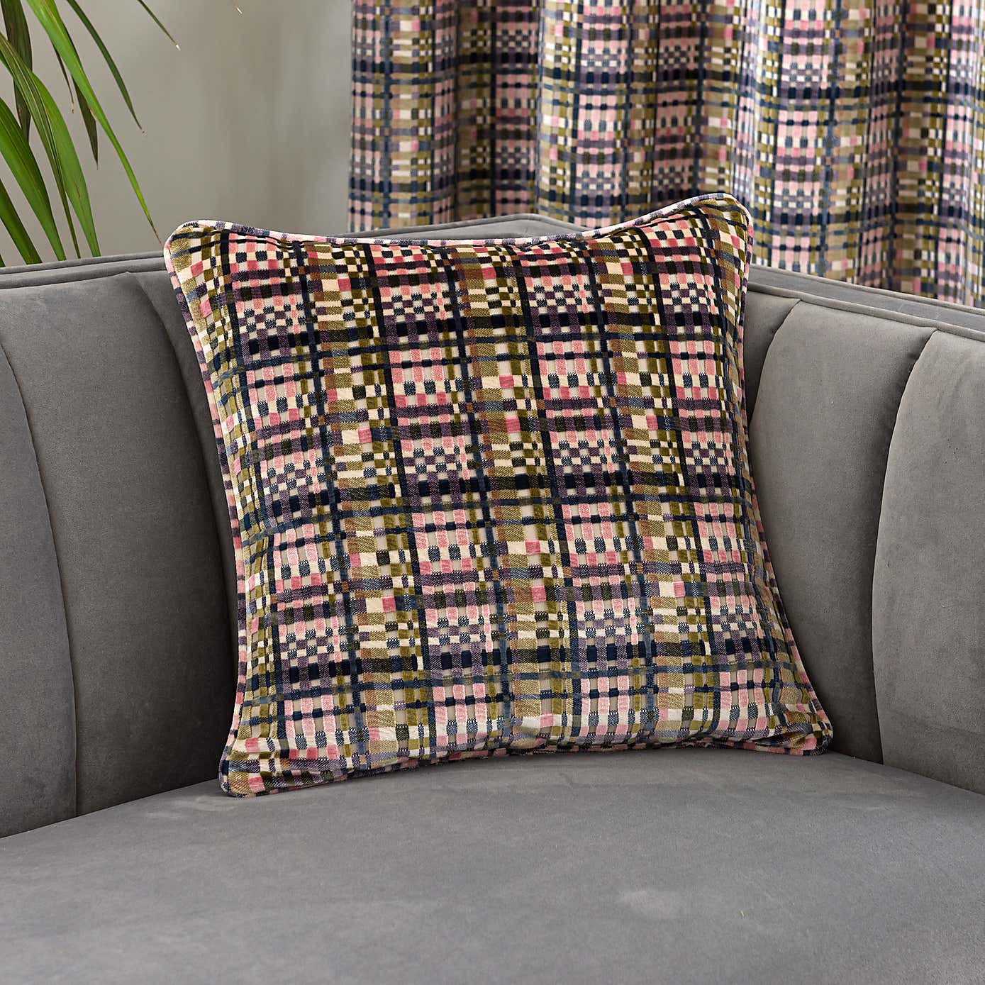 Roxana Cut Velvet Pencil Pleat Curtains