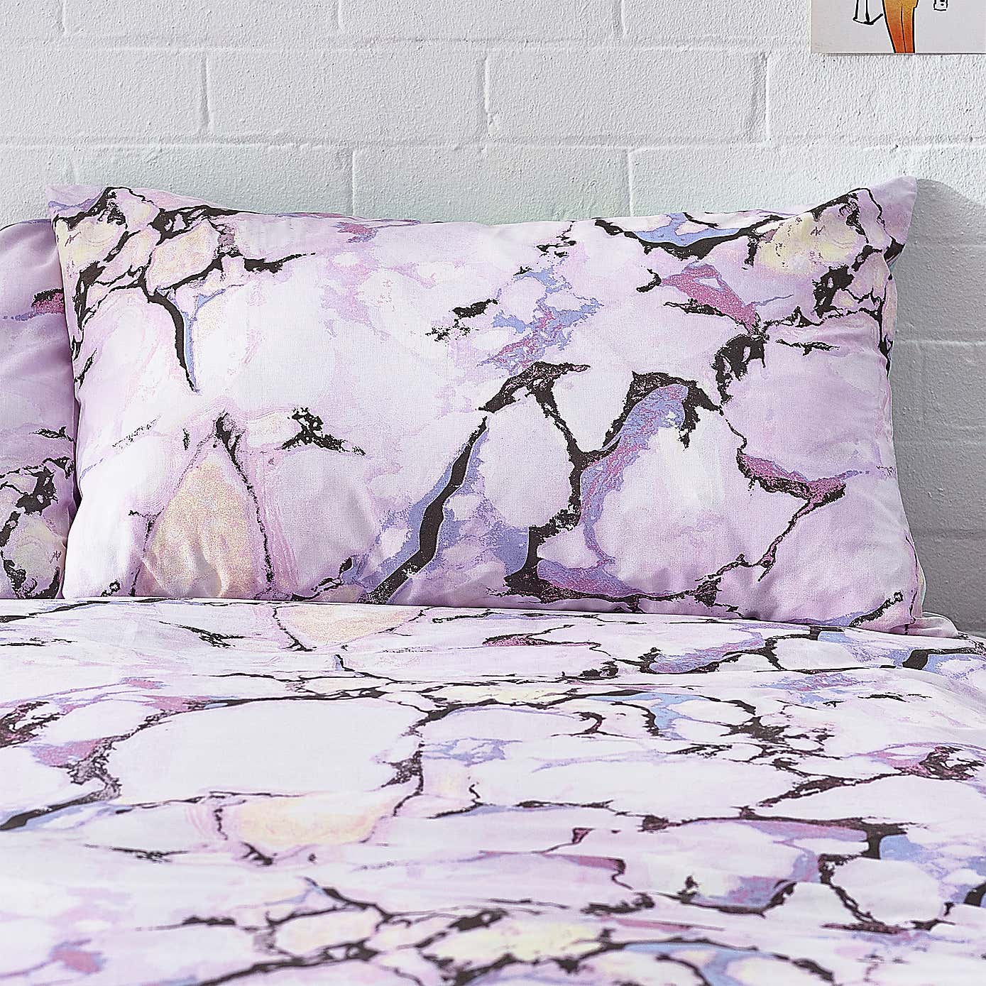 Style Lab Marble Duvet Cover and Pillowcase Set