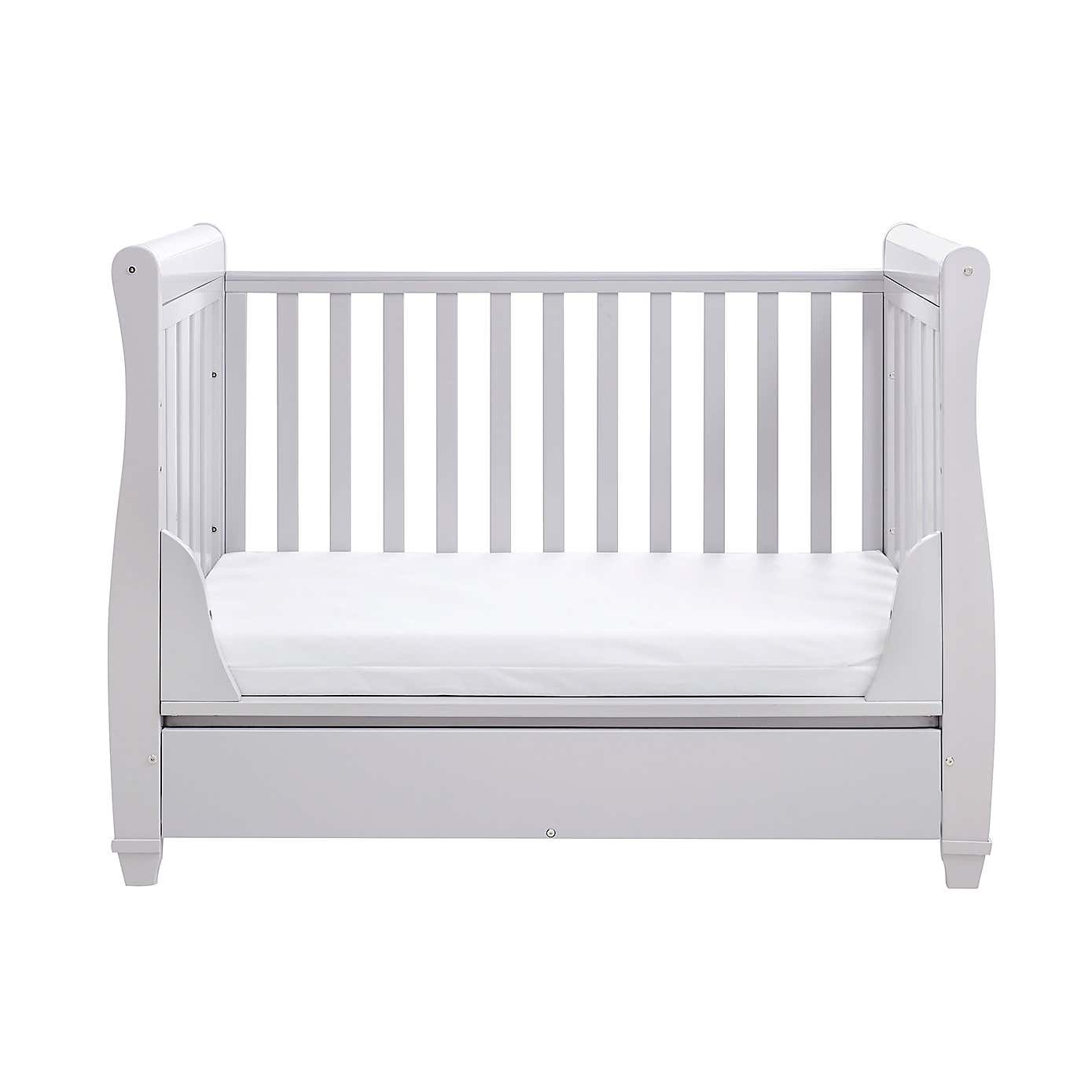 Babymore Eva Sleigh Cot Bed with Drawer