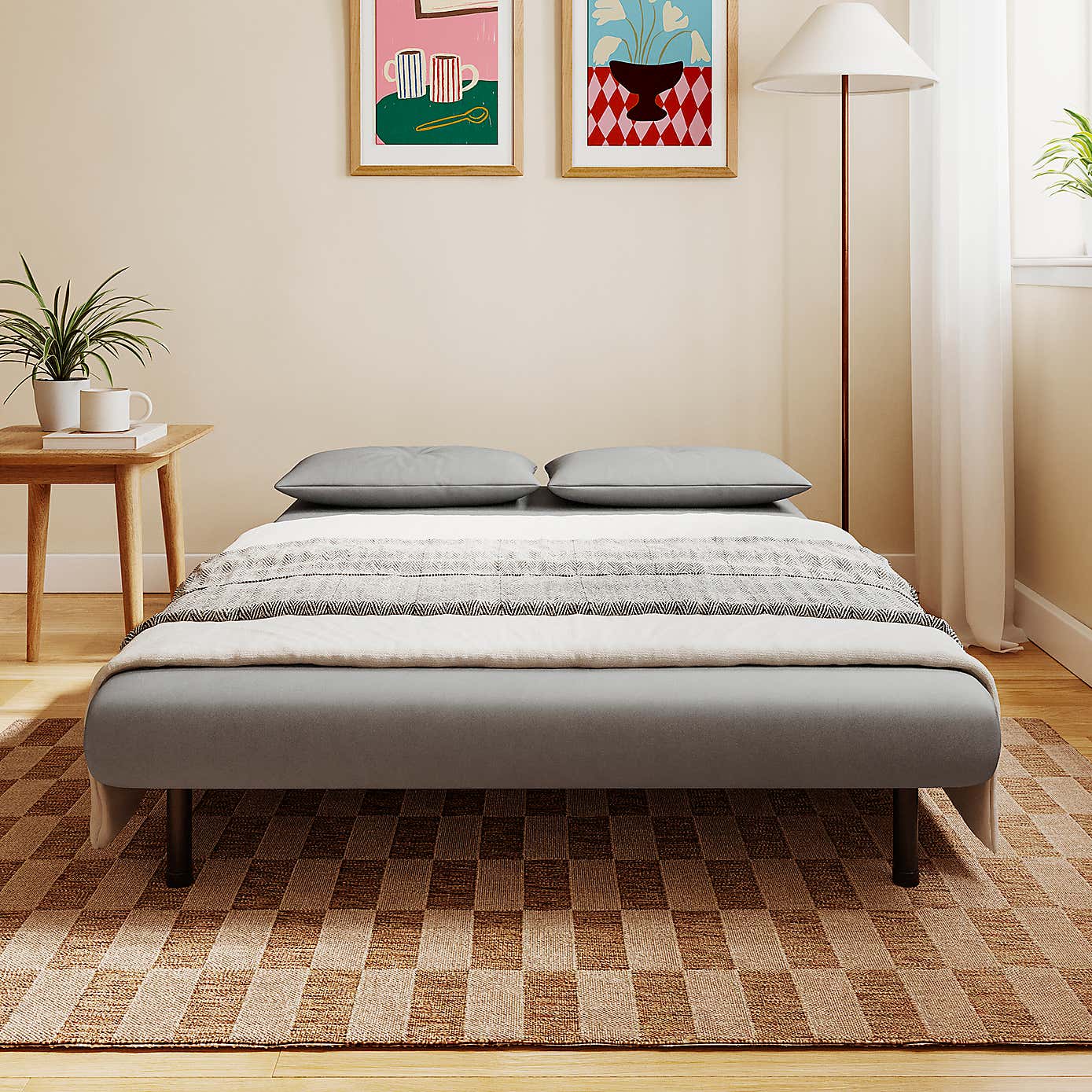 Phoebe Velvet Small Double Sofa Bed