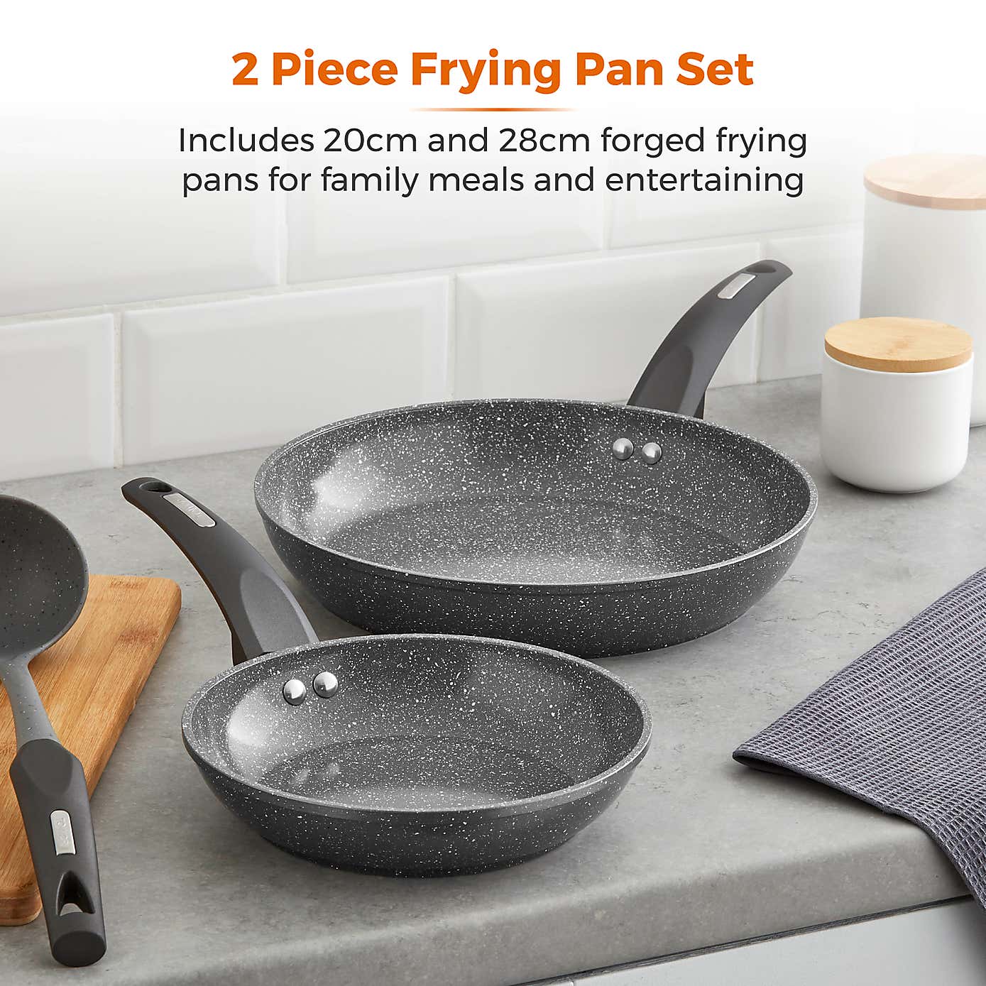 Tower Cerastone Non-Stick Forged Aluminium 2 Piece Frying Pan Set
