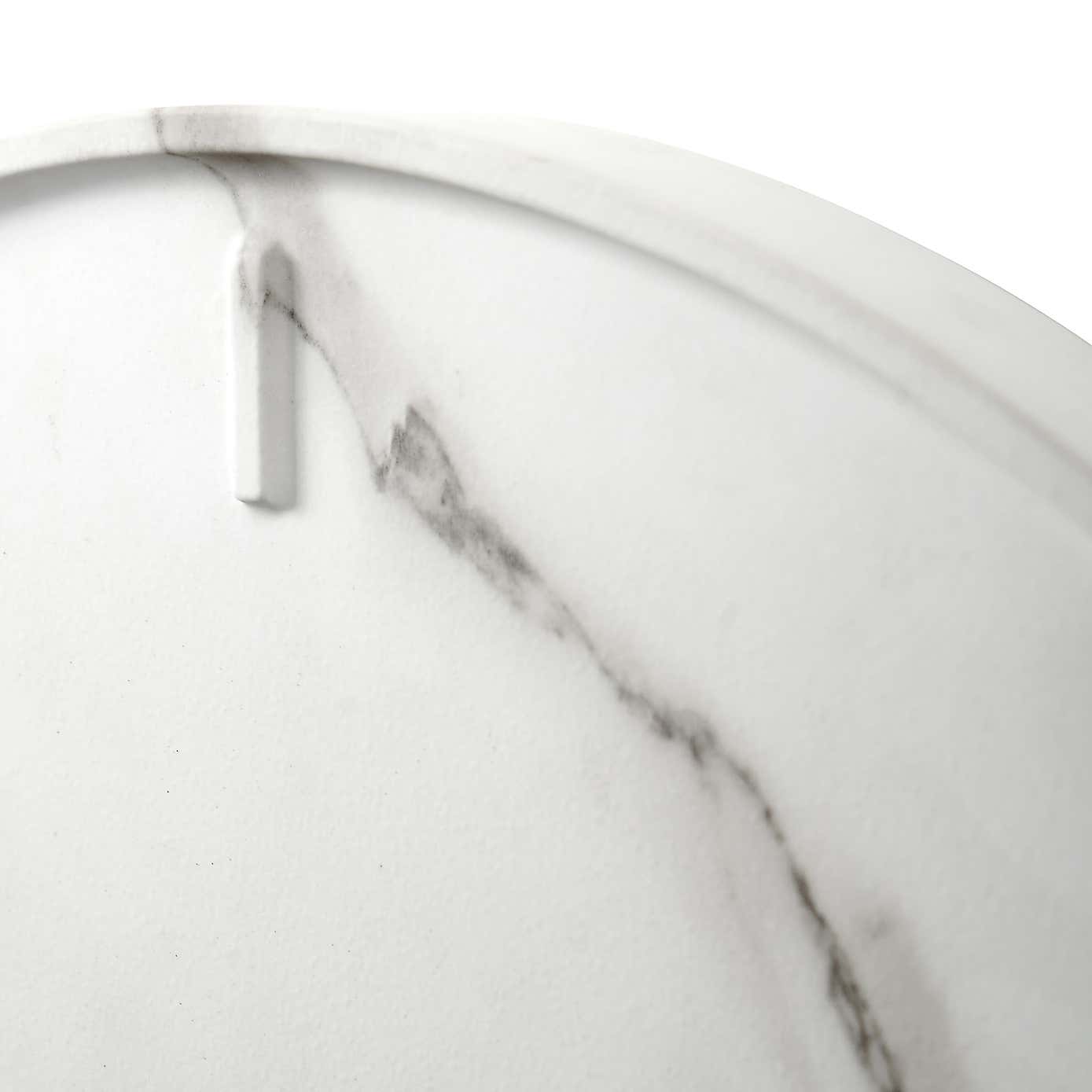 White Marble Effect Wall Clock