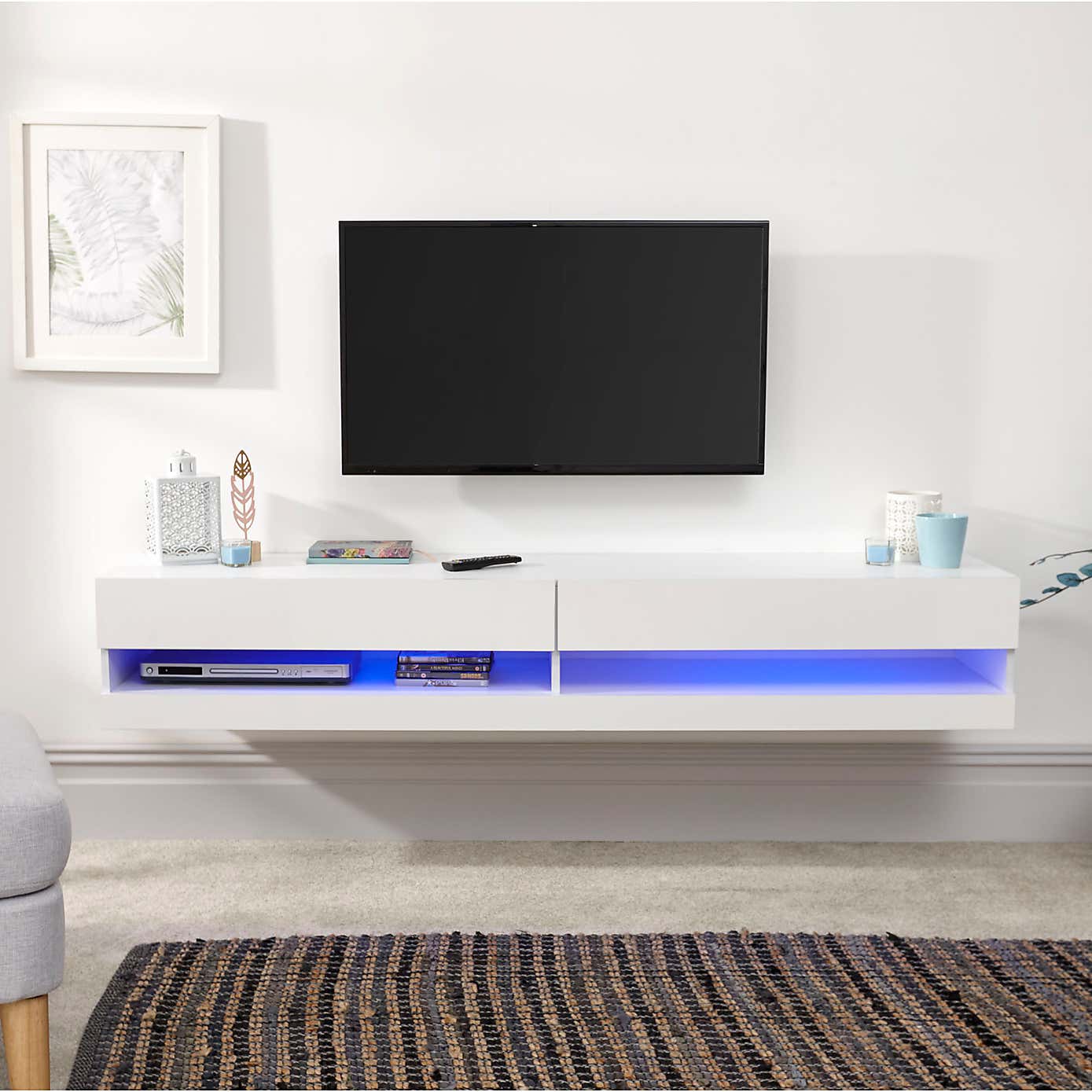 Galicia LED Wide Floating Wall TV Unit for TVs up to 67"