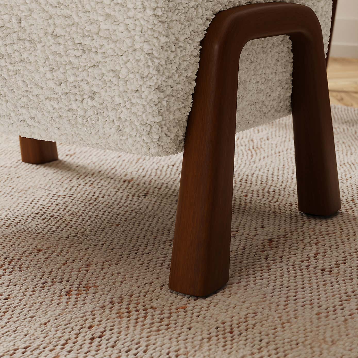 Curved Wooden Footstool, Borg