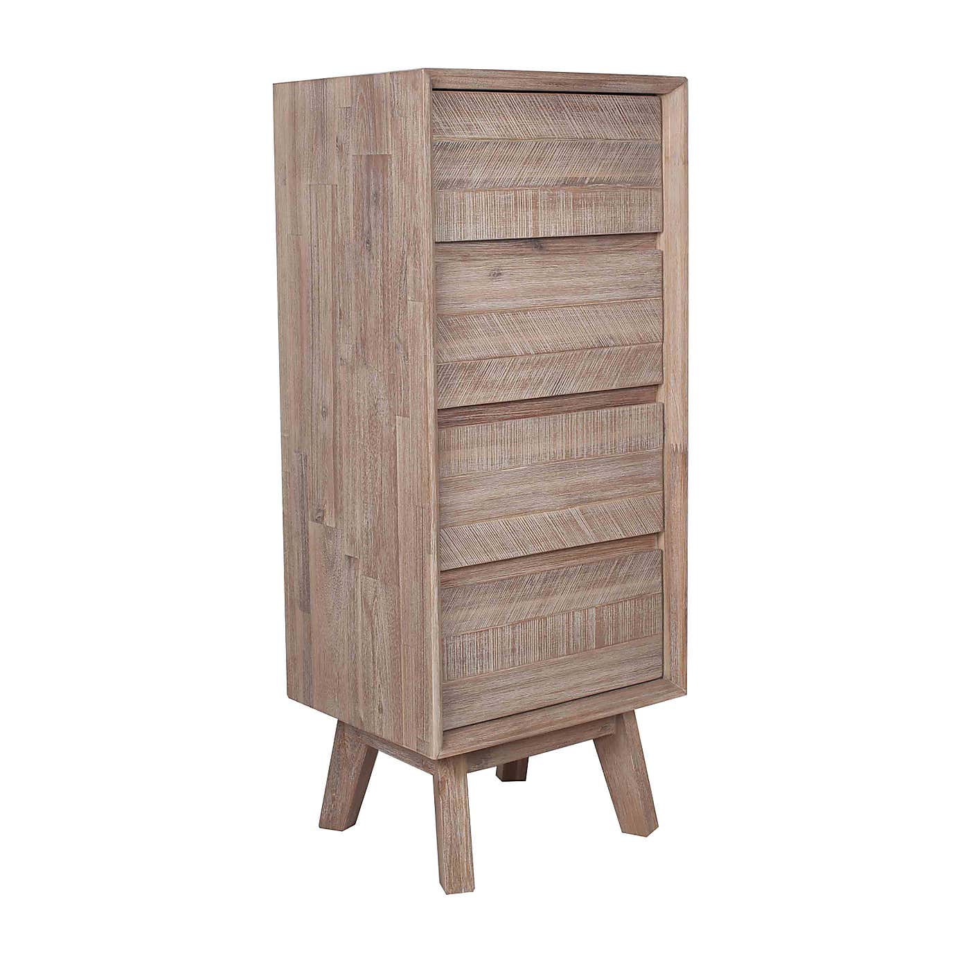Pacific Kalmar 4 Drawer Chest, Natural Acacia