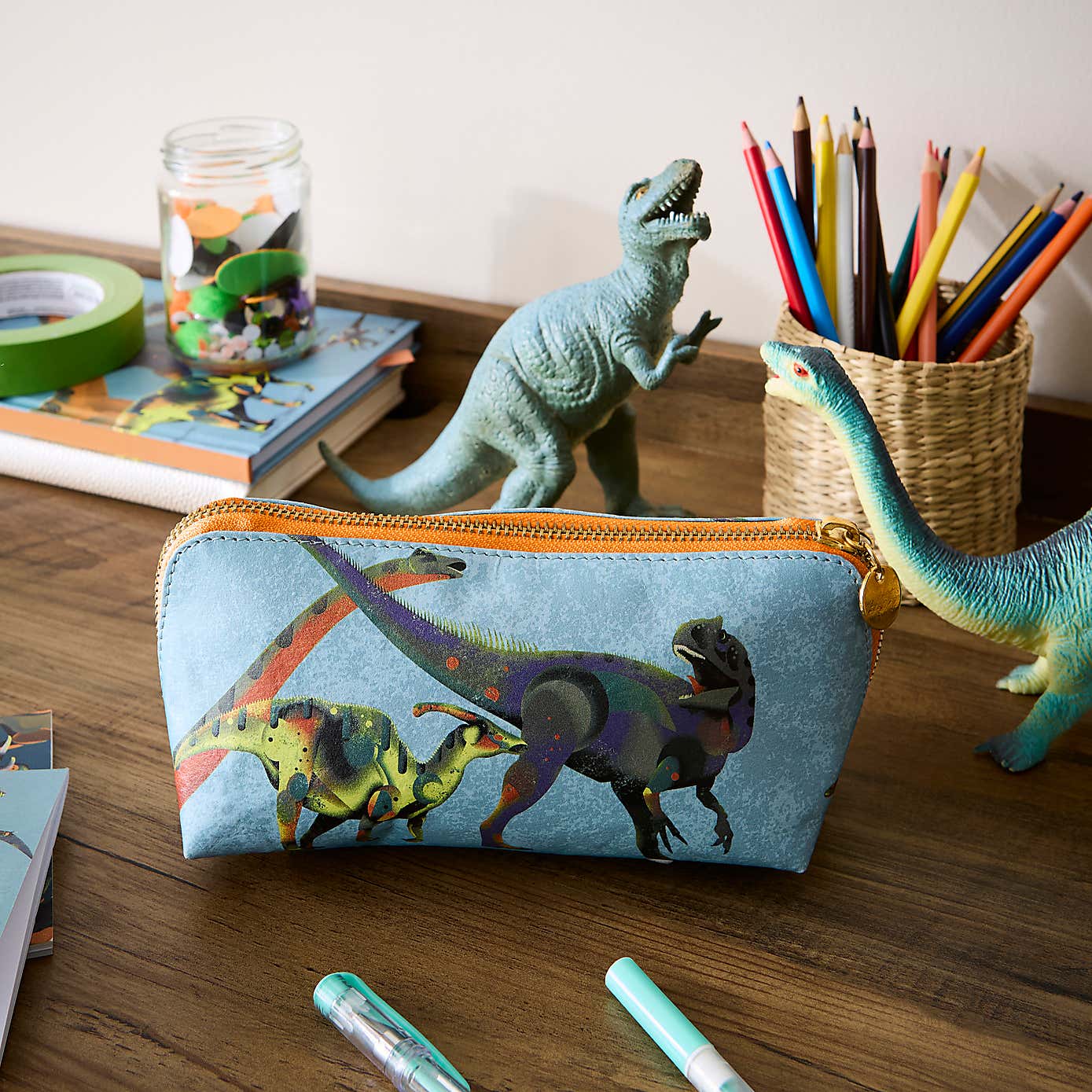 Recycled Leather Age Of Dinosaurs Pencil Case