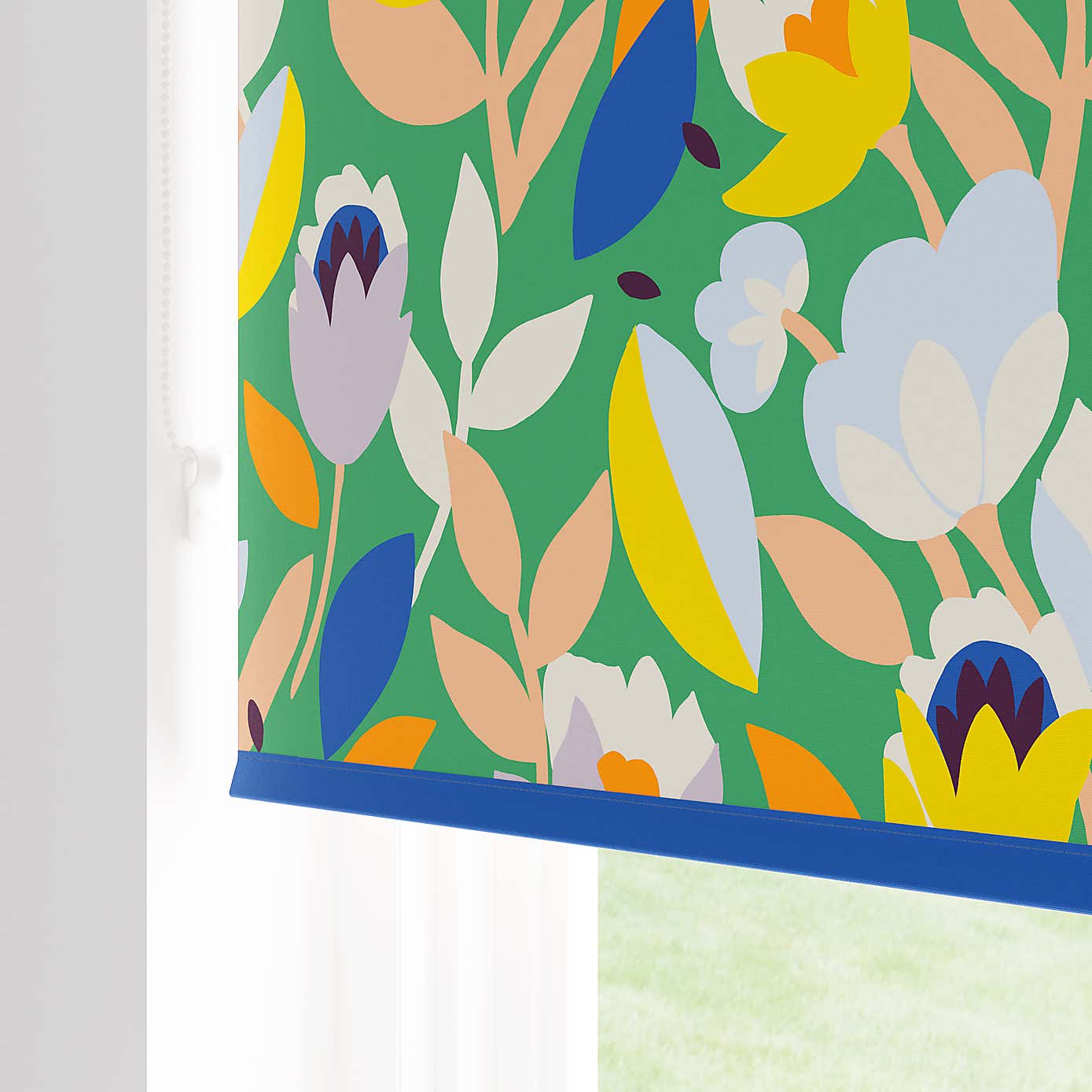 Elements Fieldsley Floral Green Blackout Roller Blind
