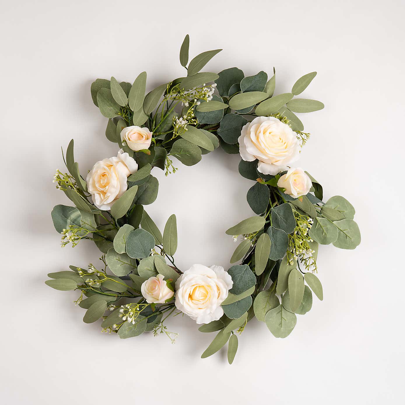 Artificial Eucalyptus & Rose Wreath
