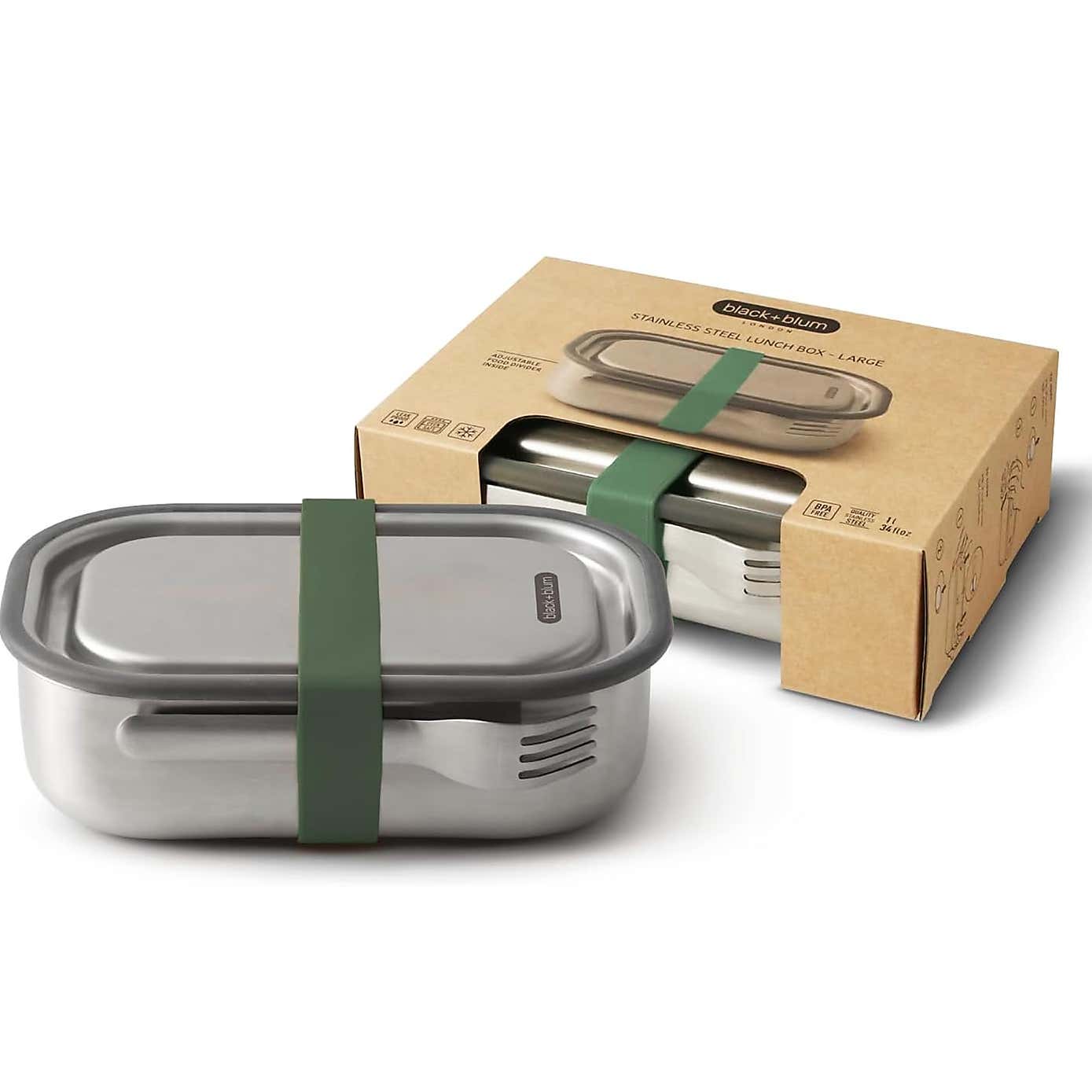 Black and Blum Stainless Steel Lunch Box