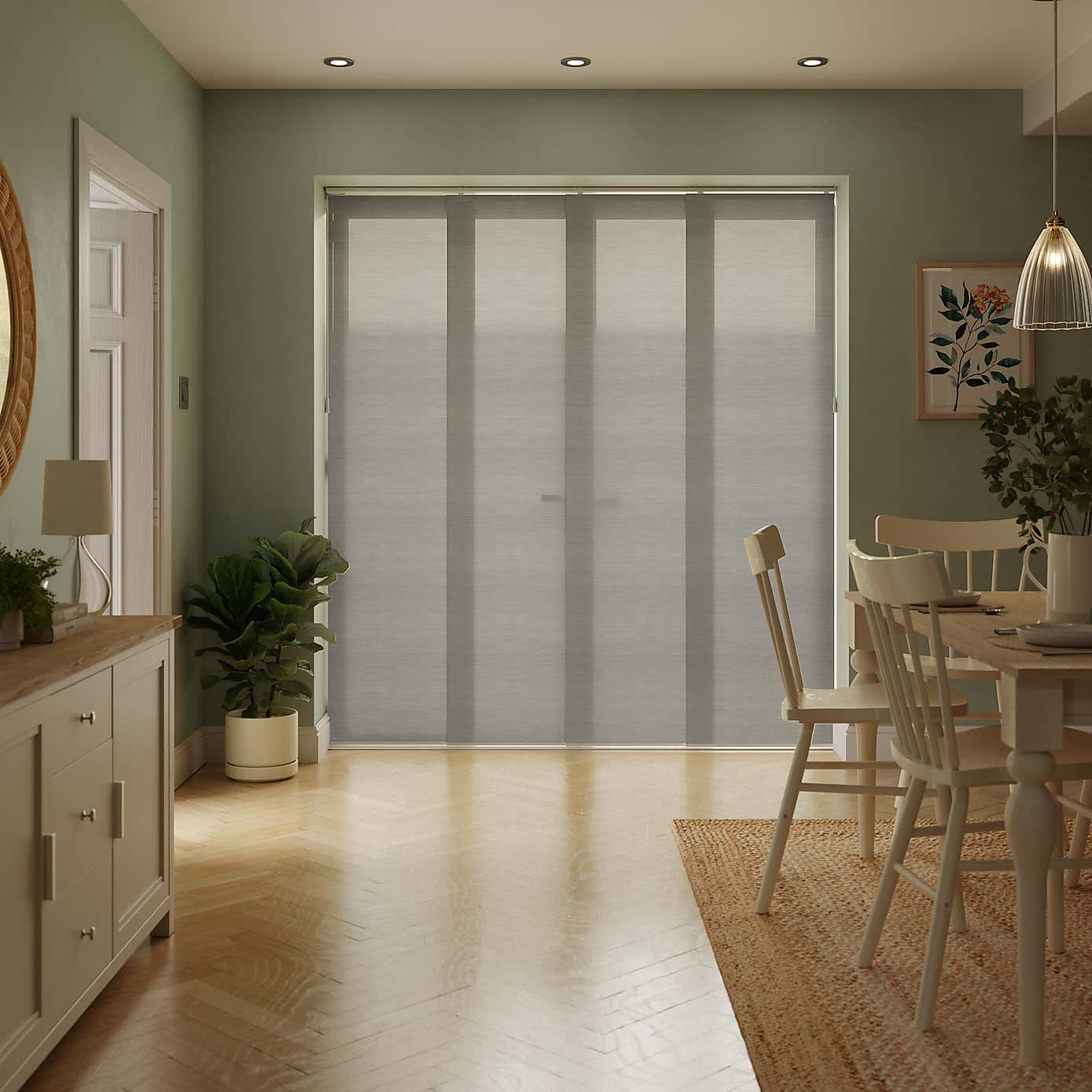 Stria Grey Panel Blind 210x244