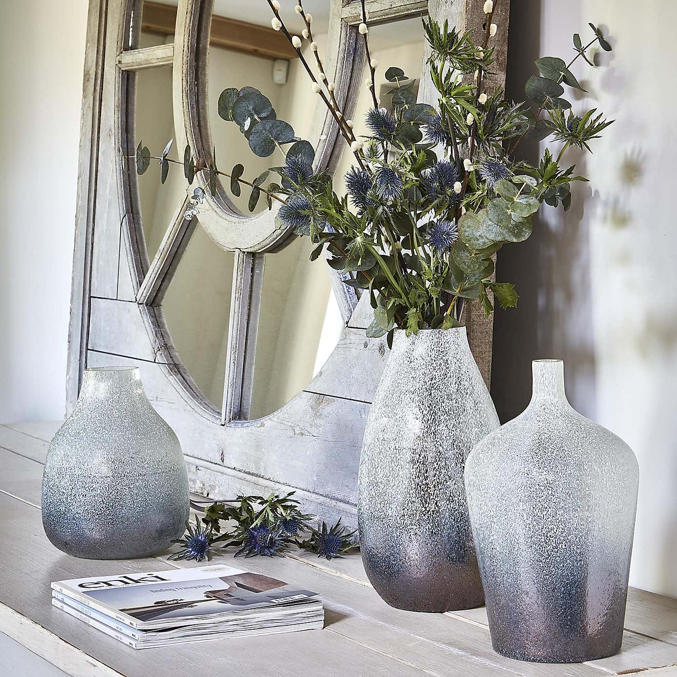 Verre Stem Frosted Glass Vase