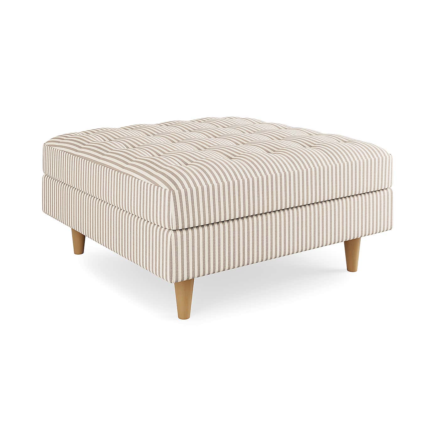 Zoe Square Storage Footstool, Pinstripe