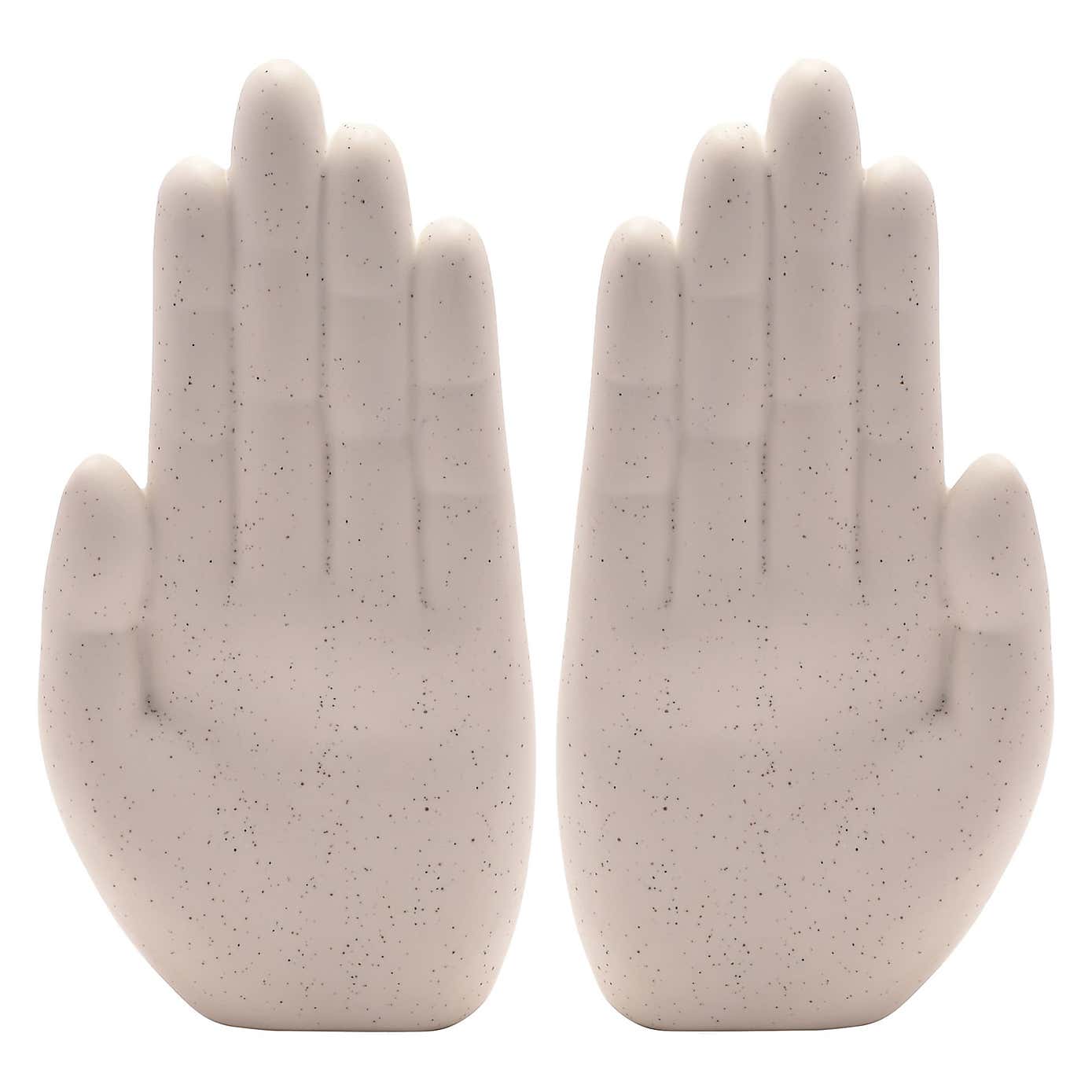 Hestia Set of 2 Ceramic Hands Bookends