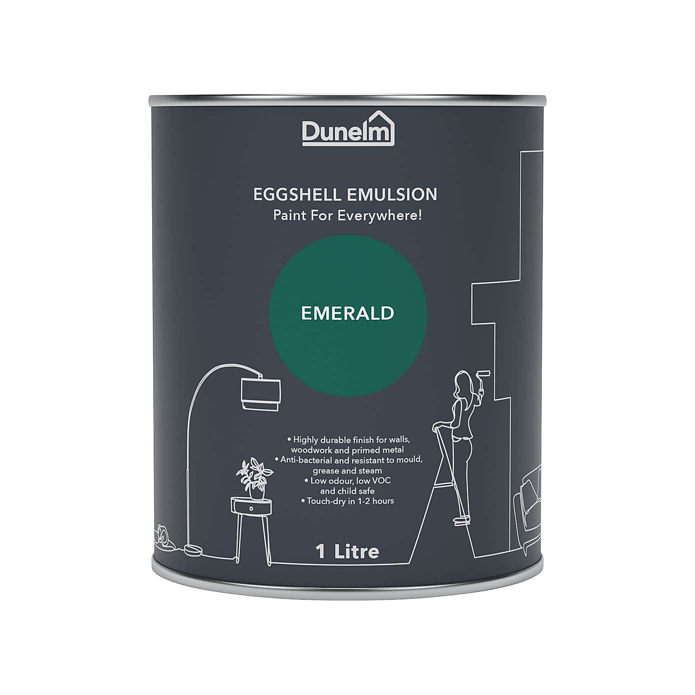 Dunelm Eggshell Emulsion Emerald