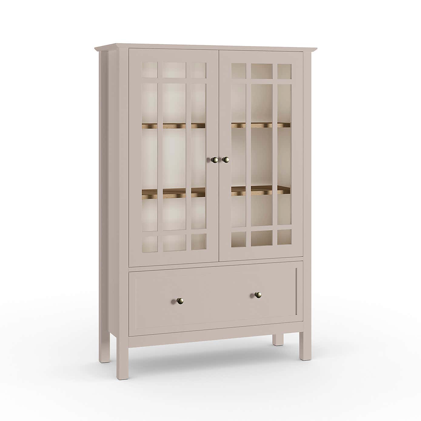 Hanworth Large Display Cabinet, Clay