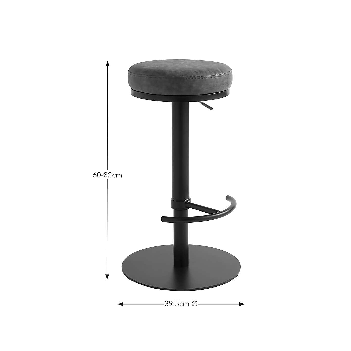 Jesper Adjustable Height Bar Stool, Faux Leather