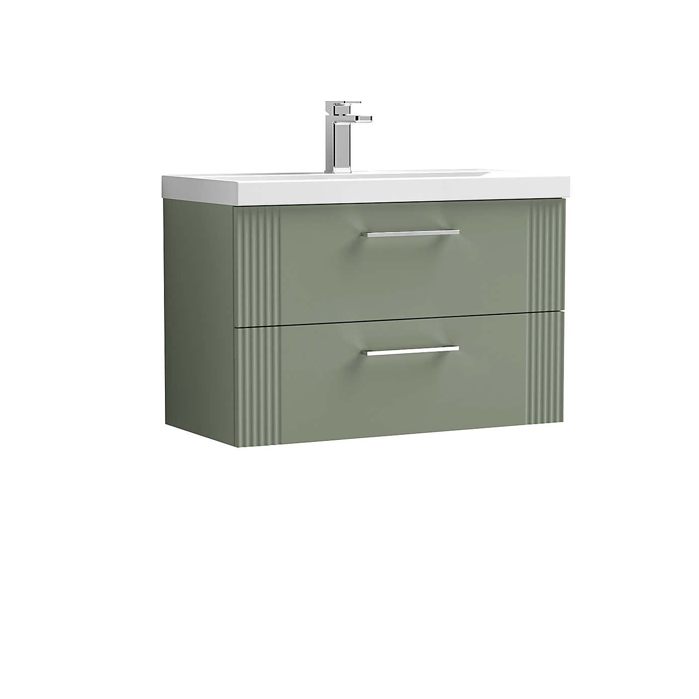 Deco Wall Mounted 2 Drawer Vanity Unit with Basin