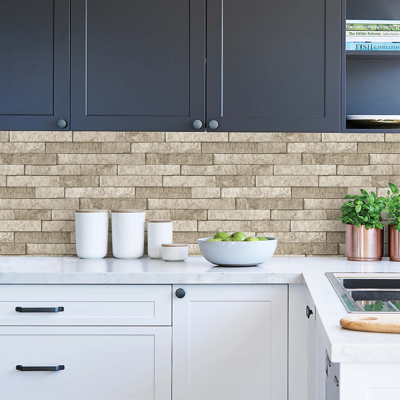 InHome Stone Self Adhesive Backsplash Sticky Back Plastic