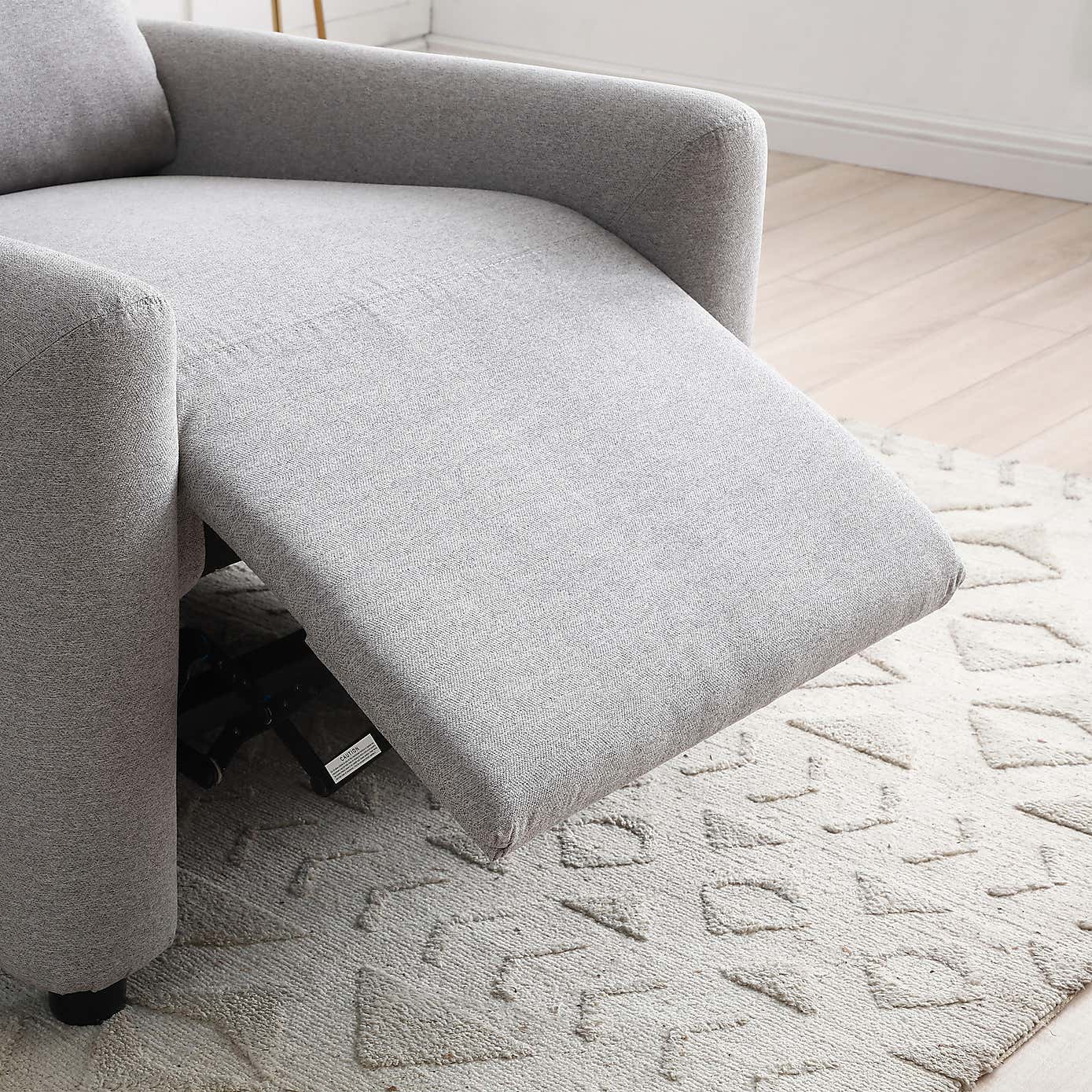 Riley Faux Wool Recliner Chair, Grey