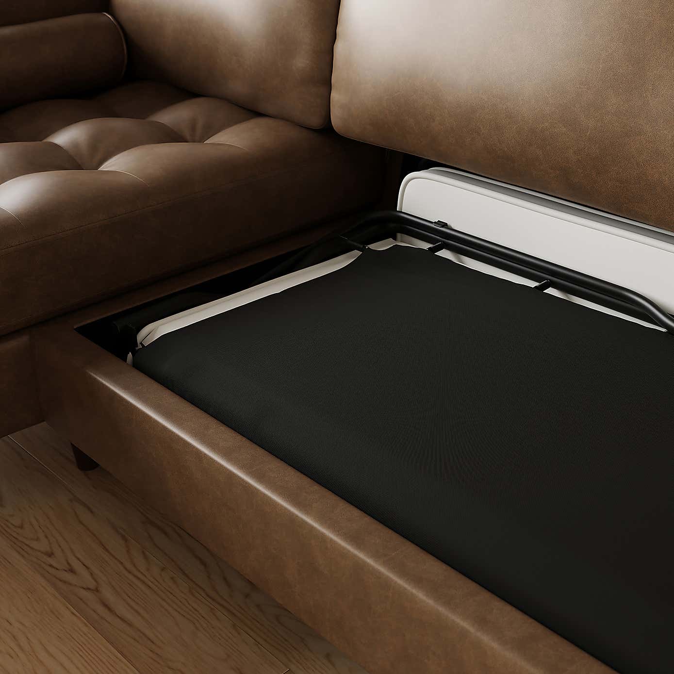 Zoe Faux Leather 3 Seater Corner Double Sofa Bed