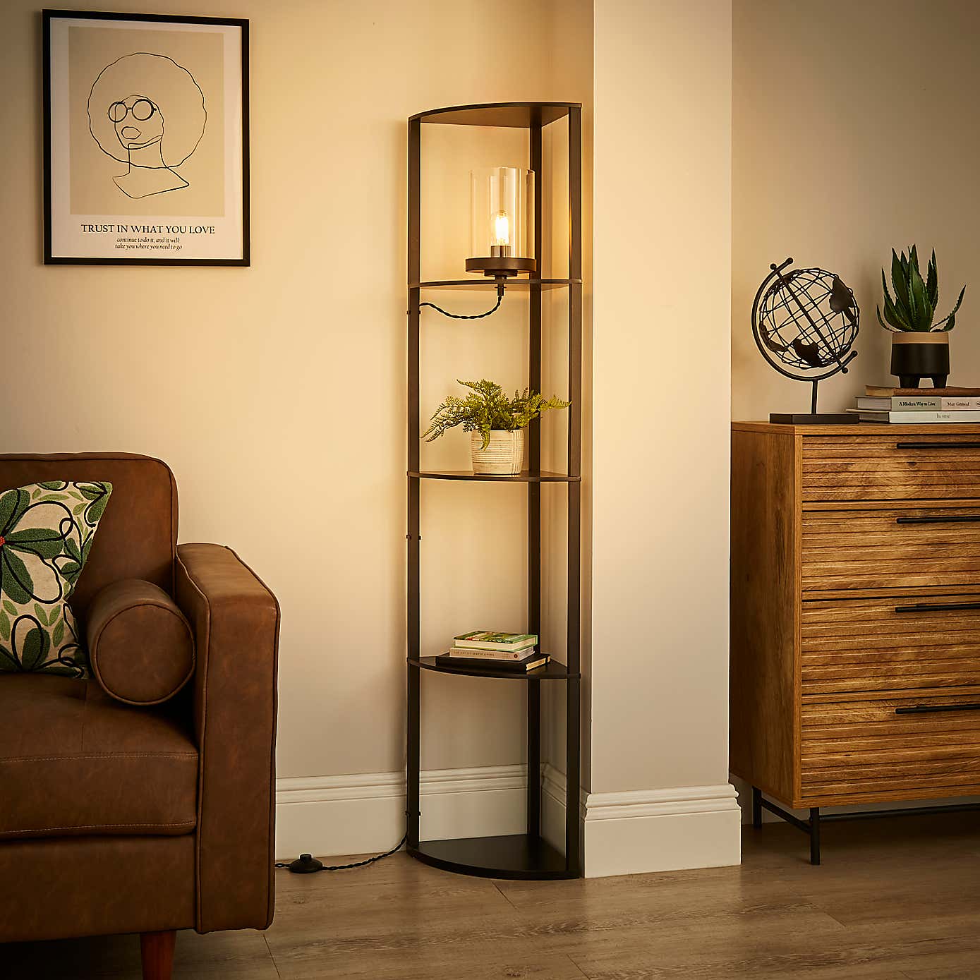 Keates Corner Shelved Floor Lamp