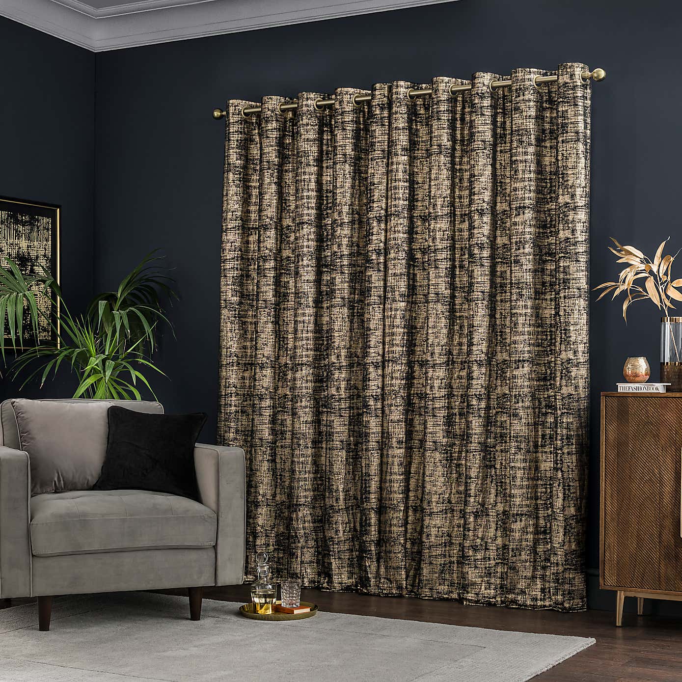 Romano Velour Eyelet Curtains