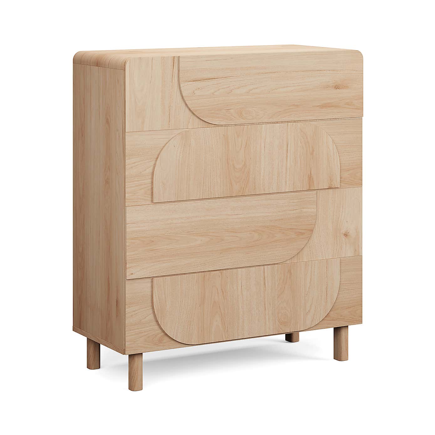 Aldo 4 Drawer Chest, Light Oak