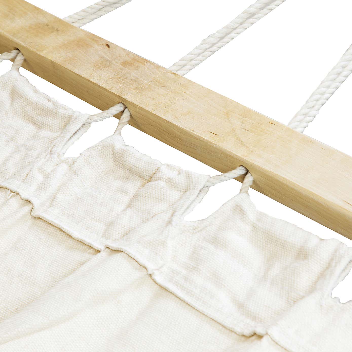 Extra Large Wooden Hammock With Arc Stand Cream Canvas