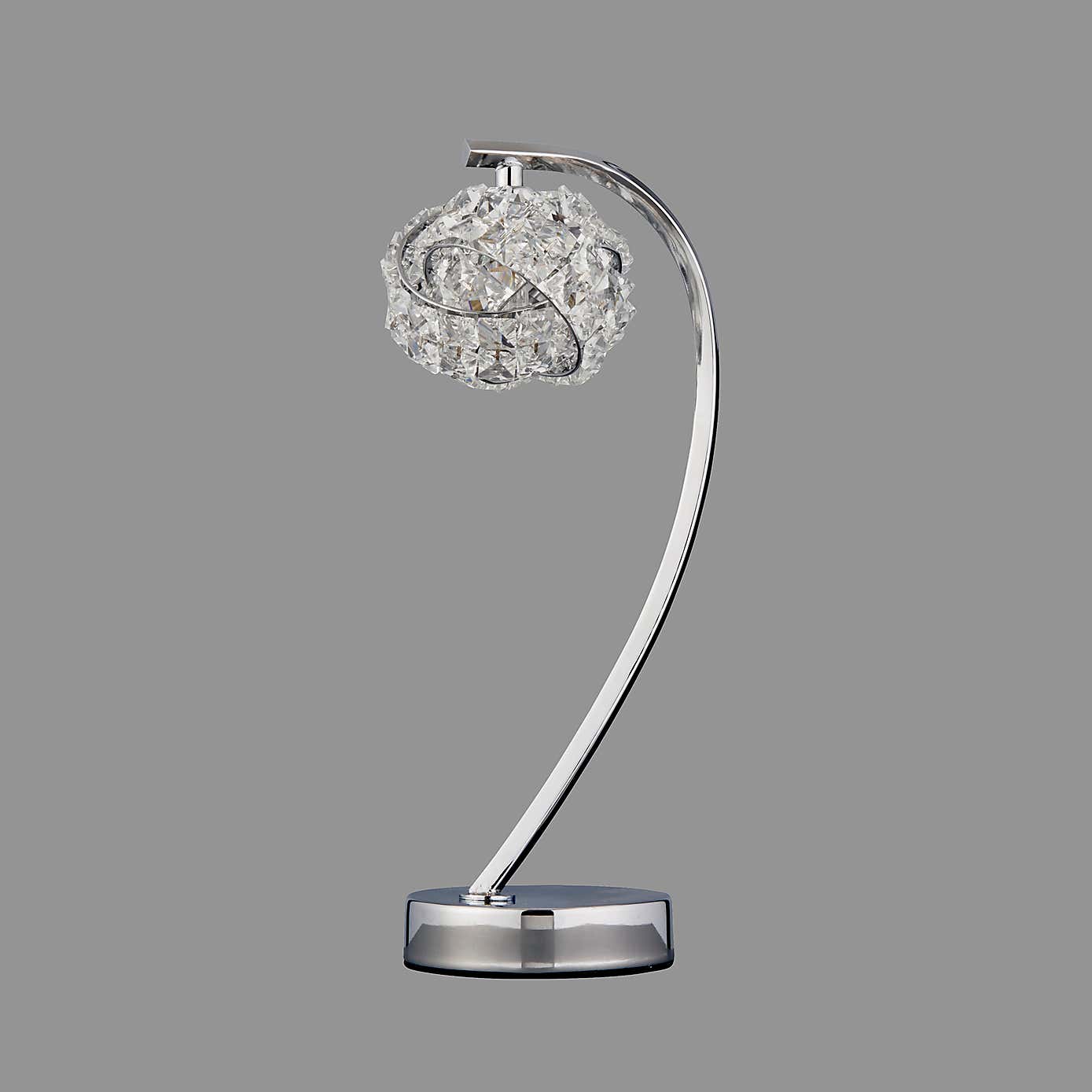 Cecilie Chrome and Glass Table Lamp