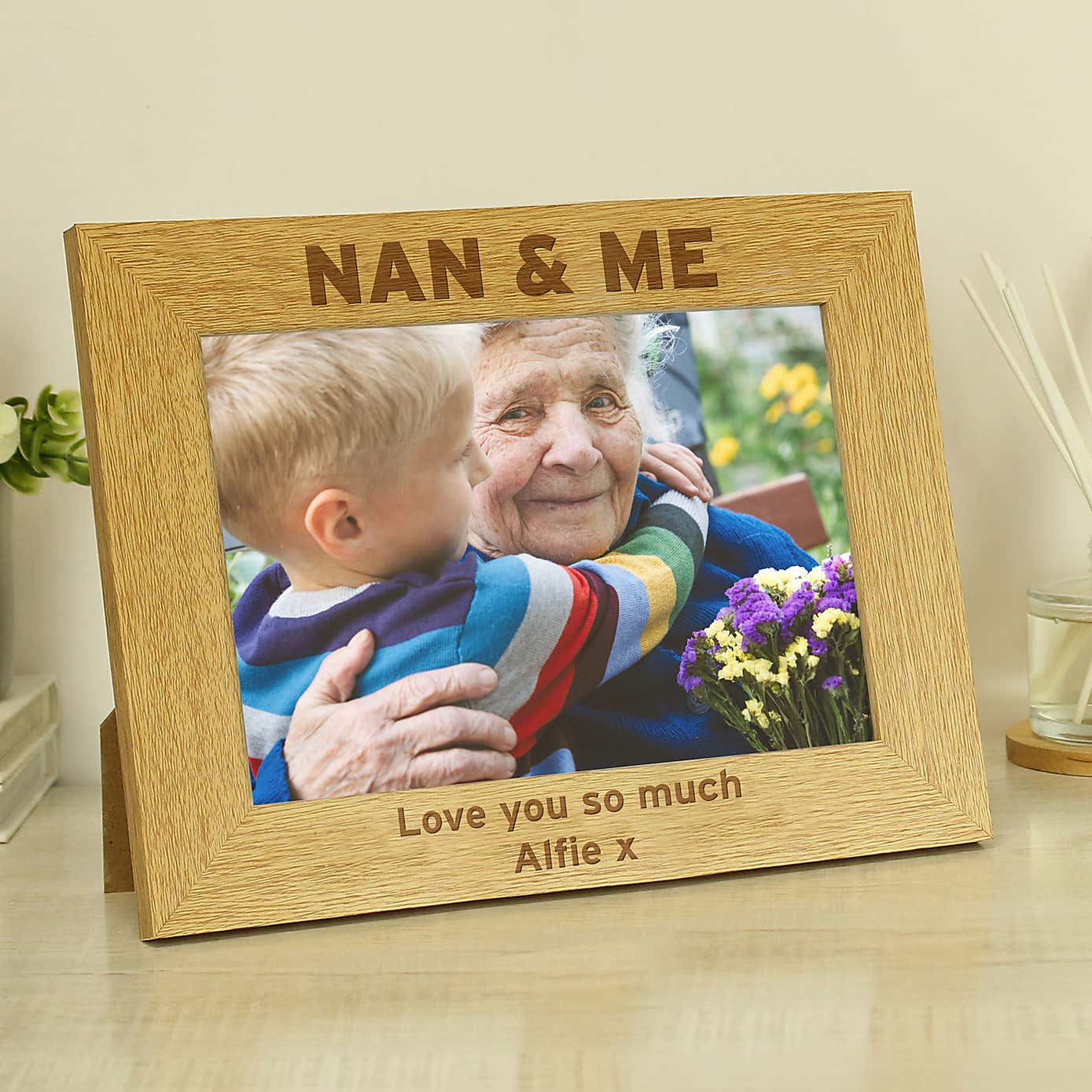 Personalised Nan and Me Wooden Landscape Photo Frame