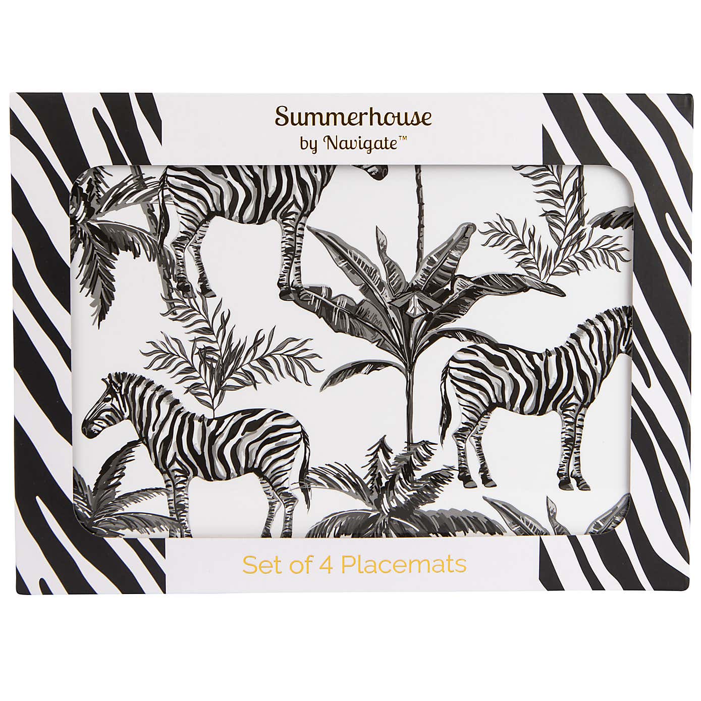 Madagascar Set of 4 Zebra Repeat Placemats