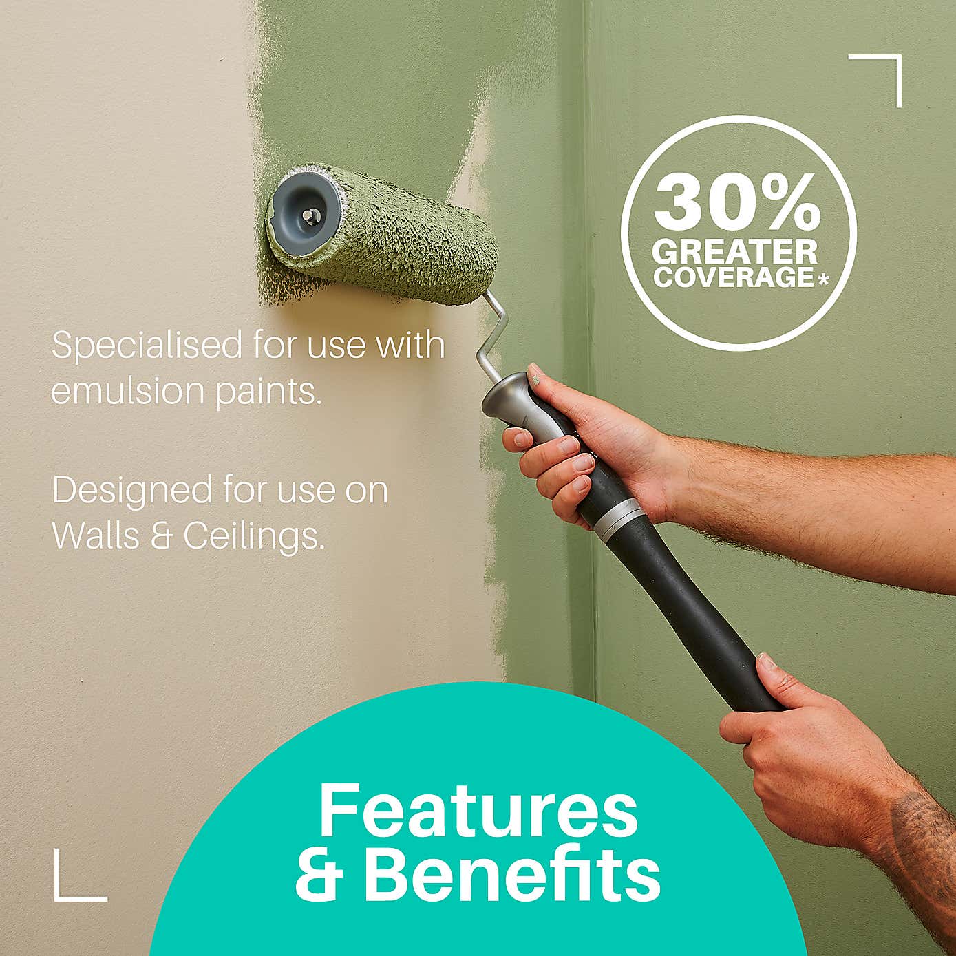 Ultimate Walls & Ceiling Extendable Powercoat Roller 9"/230mm