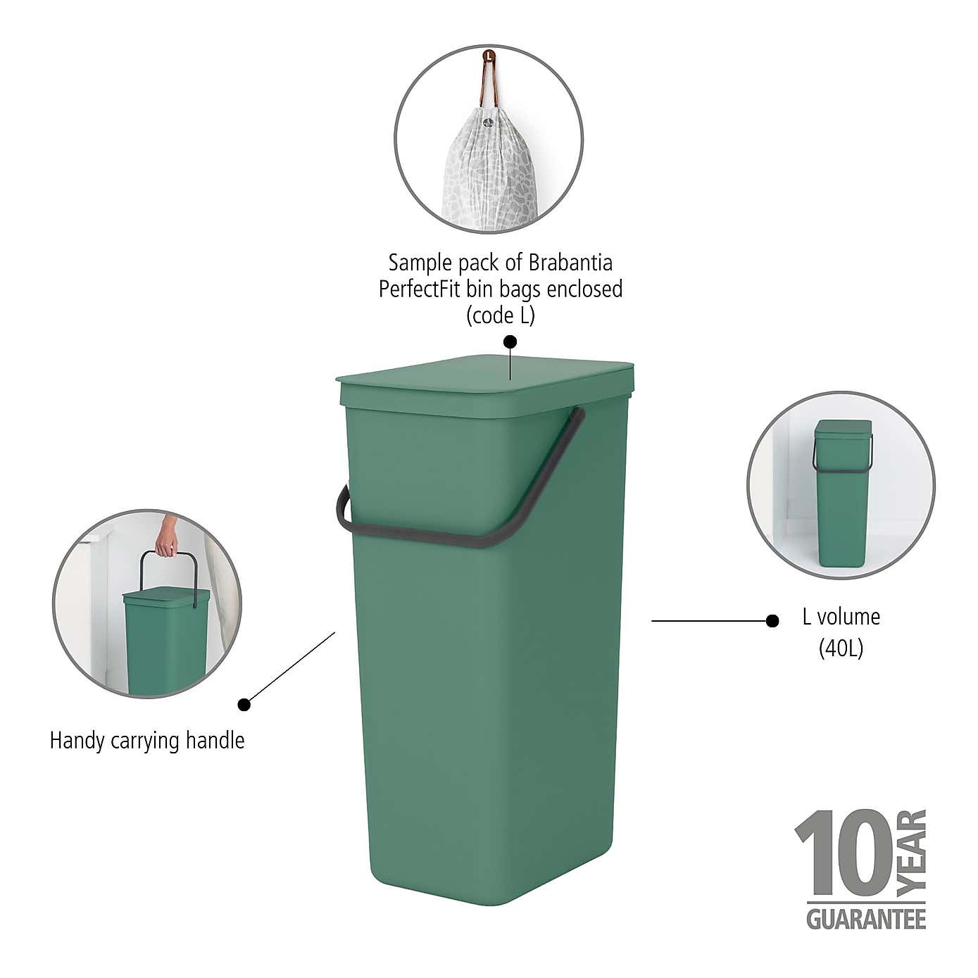 Brabantia Sort & Go 40L Recycle Bin