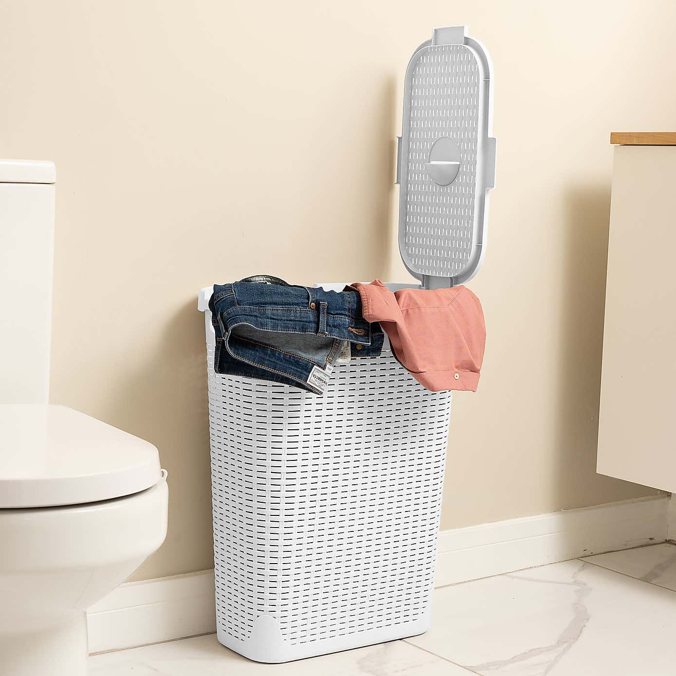 Addis White Rattan Laundry Hampers