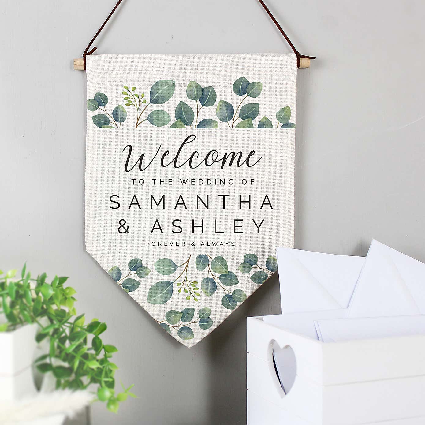 Personalised Botanical Wedding Hanging Banner