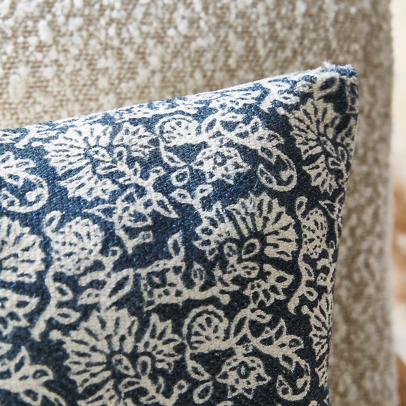 Shibori Print Navy Square Cushion