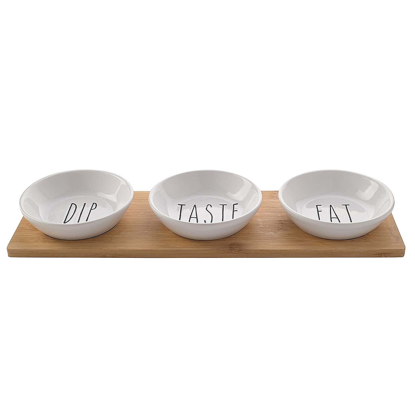Hestia Set of 3 Snack Bowls On A Wooden Tray