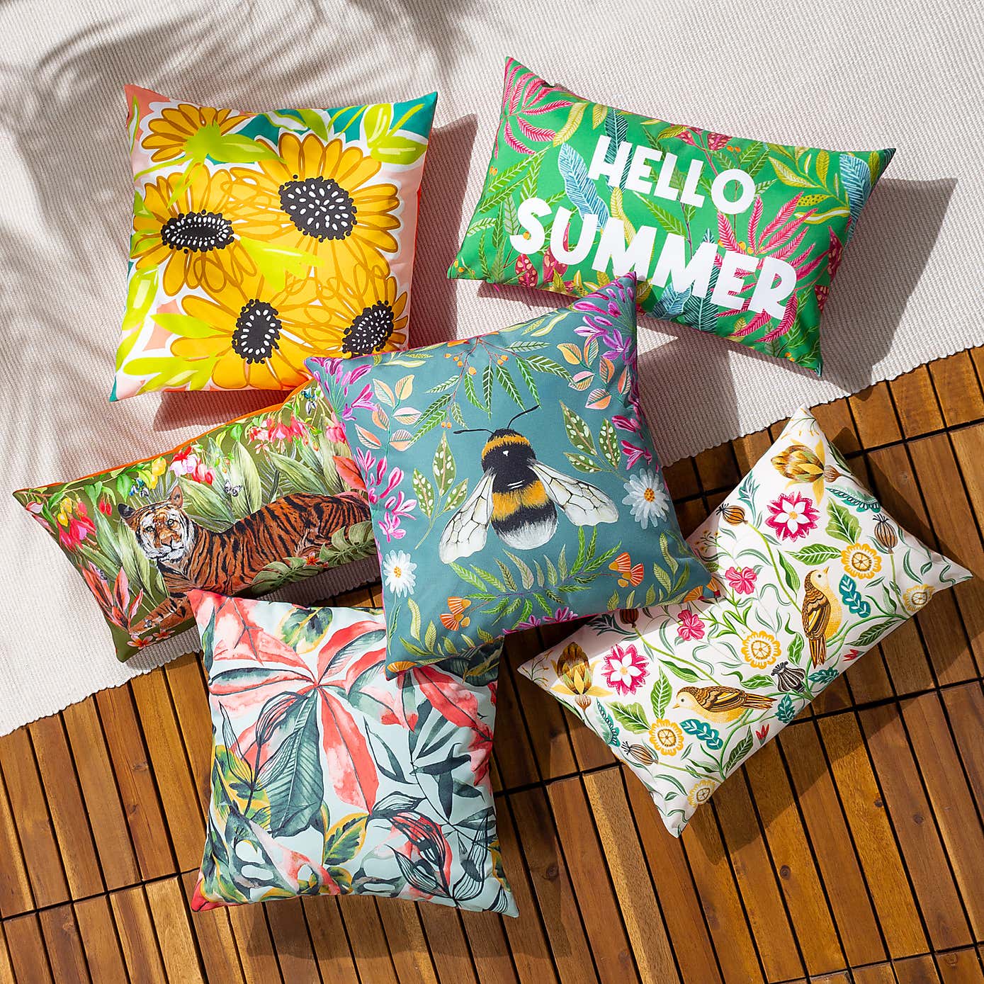 furn. Hello Summer Outdoor Boudoir Cushion