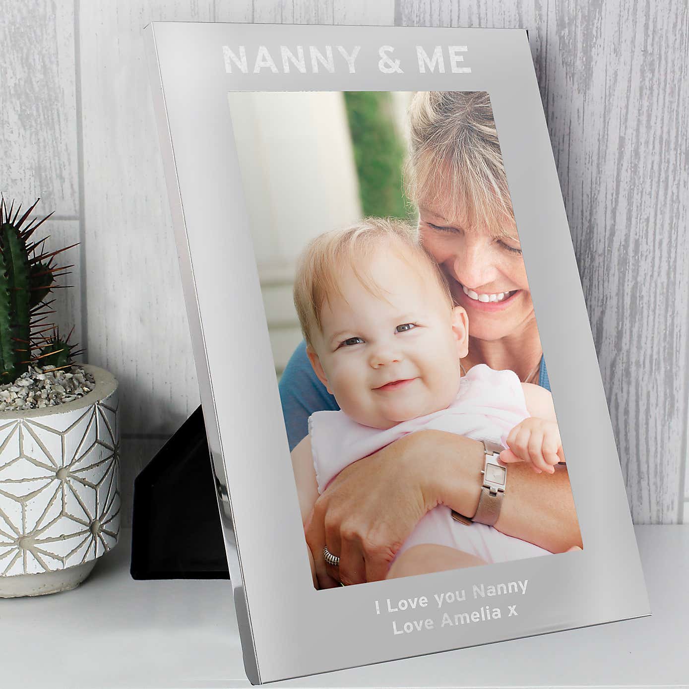 Personalised And Me Silver Portrait Photo Frame