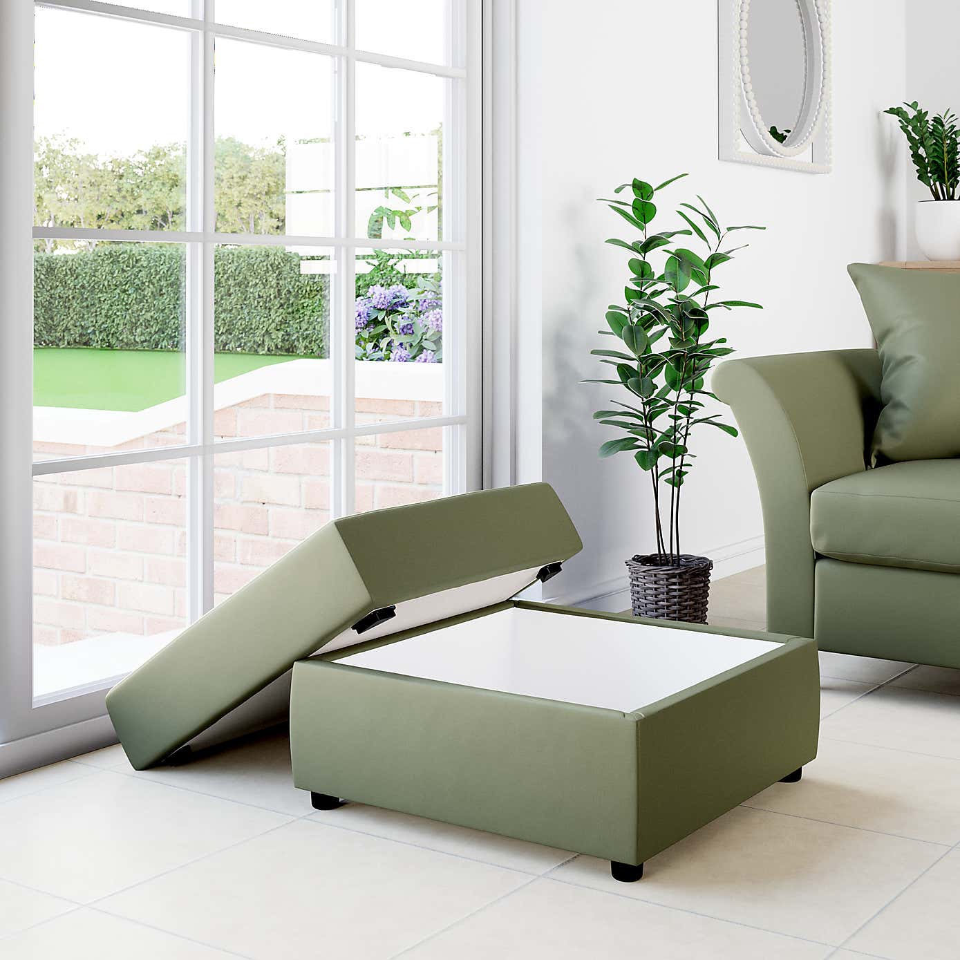 Square Opulent Velvet Storage Footstool