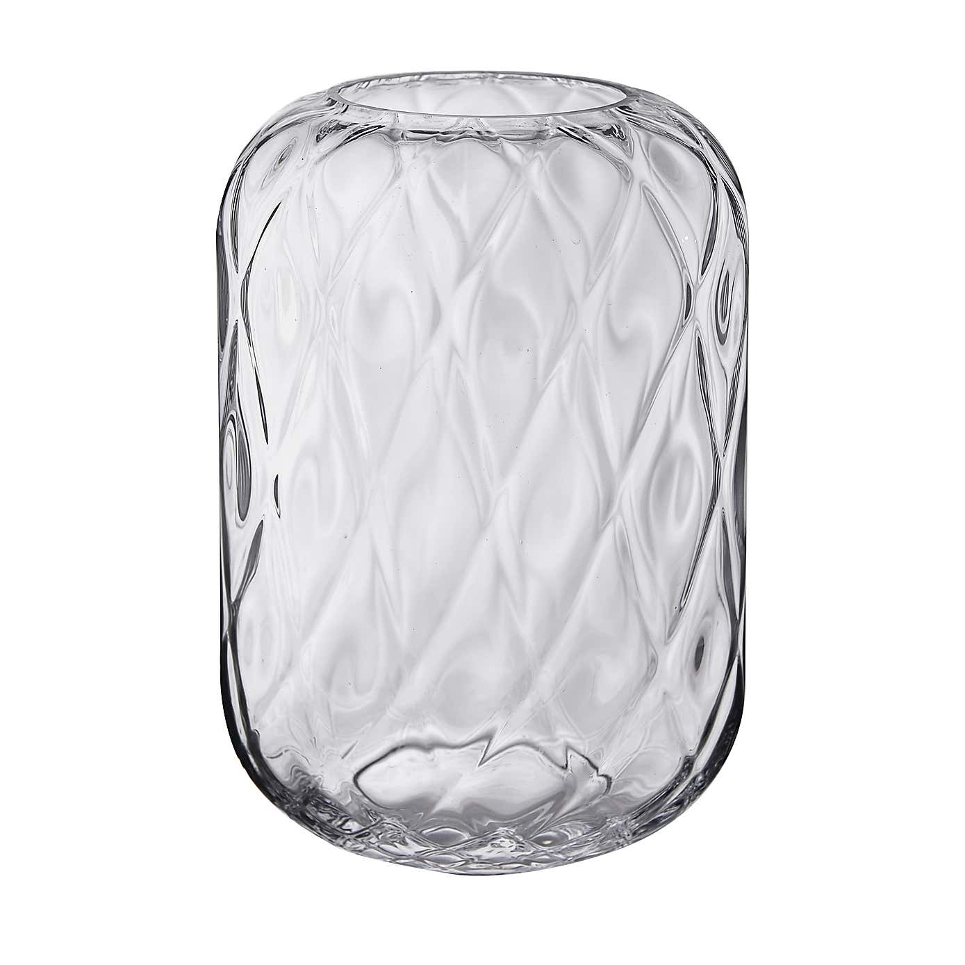 Clear Glass Diamond Optic Vase