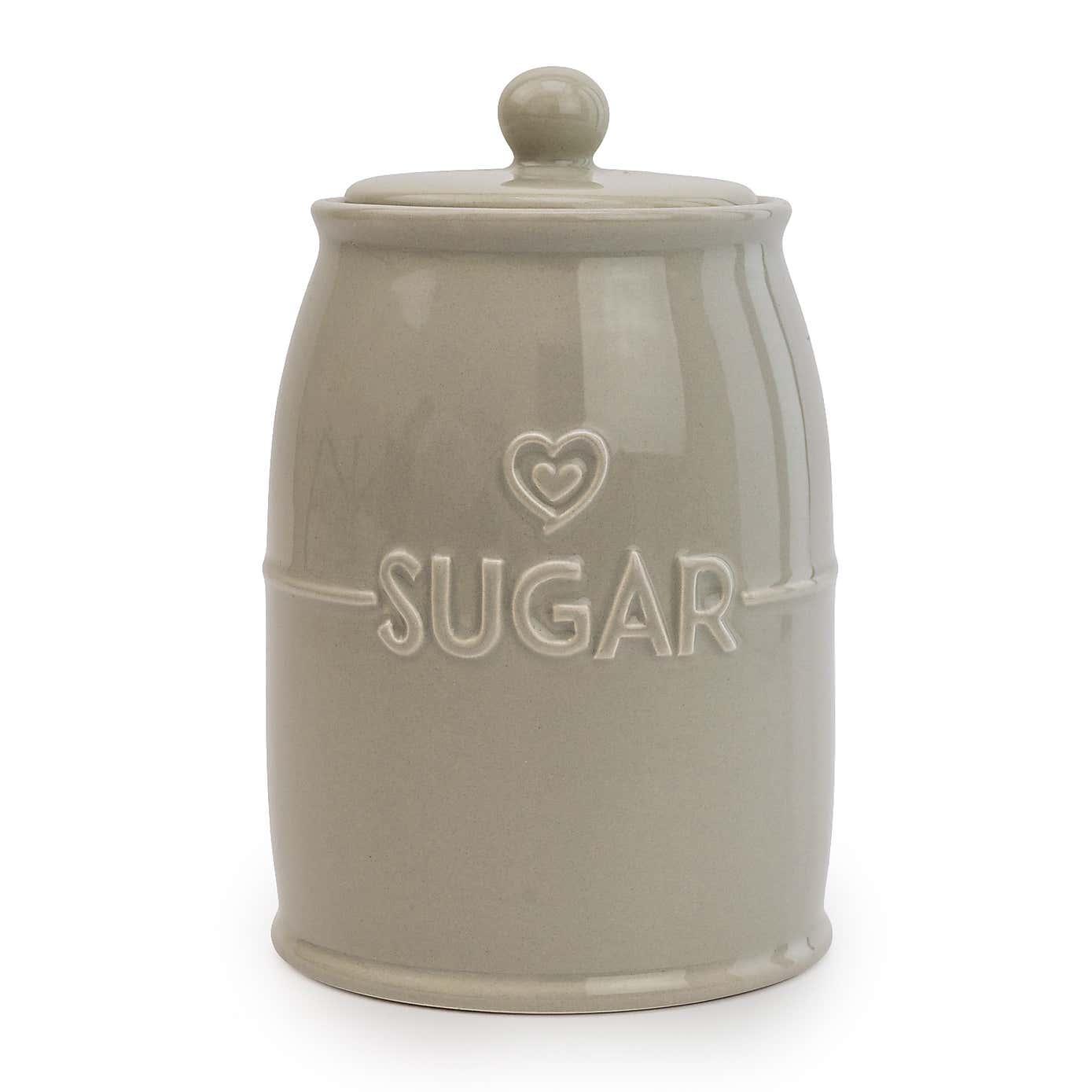White Hearts Tea Canister