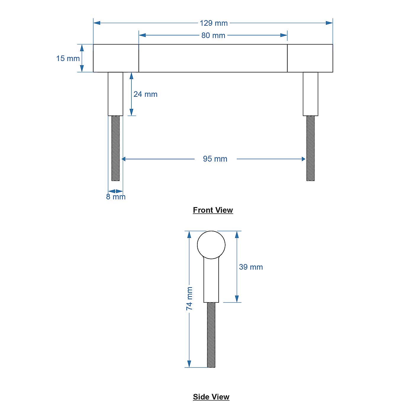 Set of 2 Chelsea Faux Leather Door Handles
