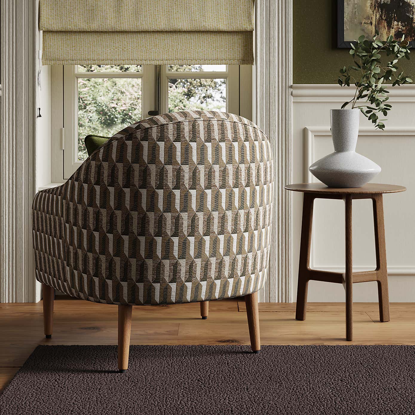 Kaspar Regents Jacquard Tub Chair
