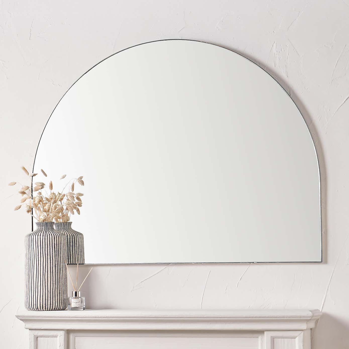 Wide Arched Overmantel Wall Mirror