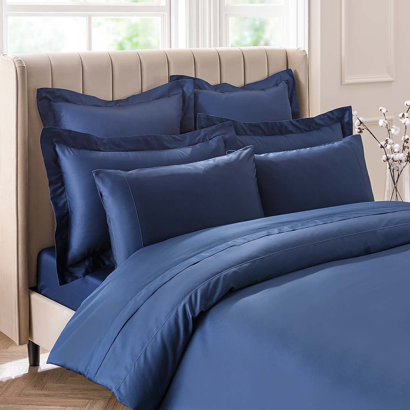 Dorma 300 Thread Count 100% Cotton Sateen Plain Oxford Pillowcase