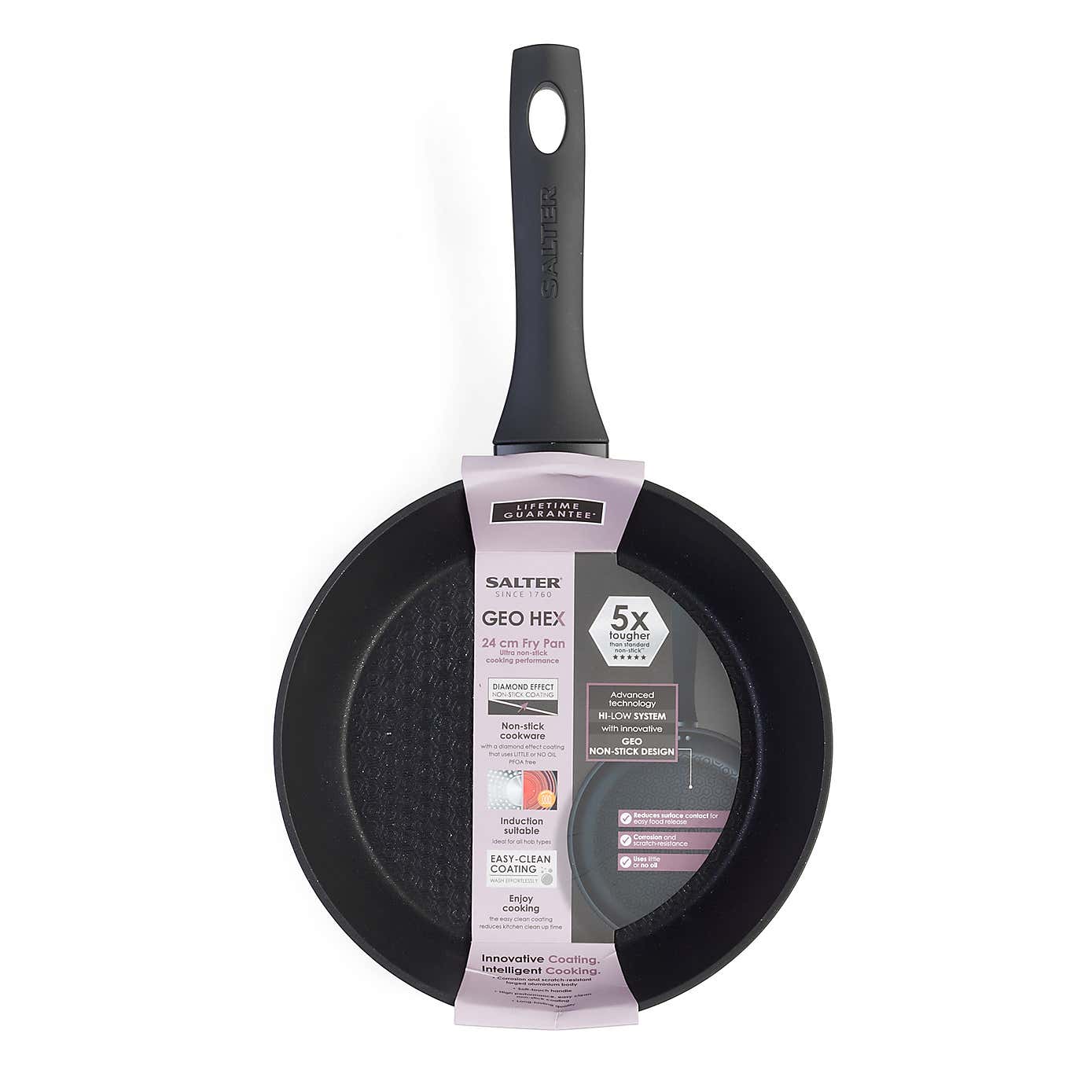 Salter Geo Hex Non-Stick Forged Aluminium Frying Pan, 24cm
