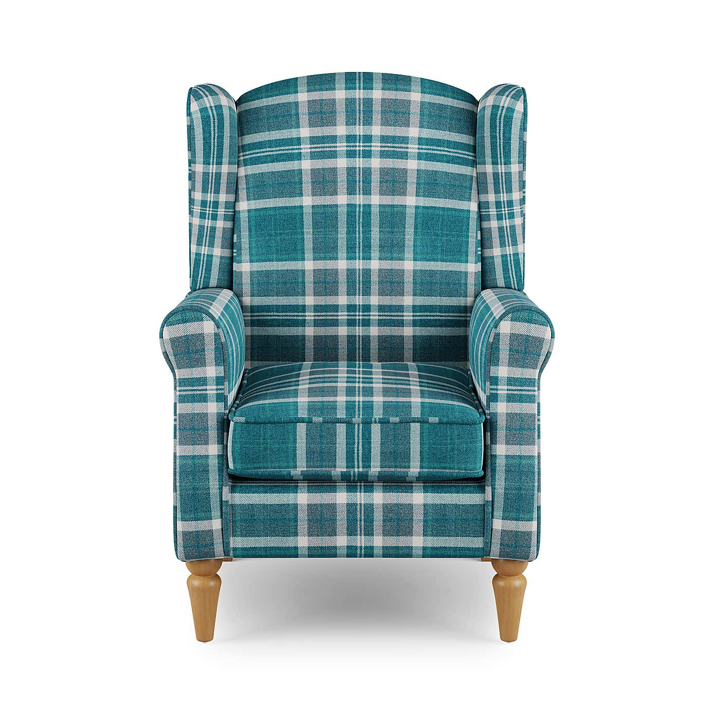 Oswald Check Wingback Armchair