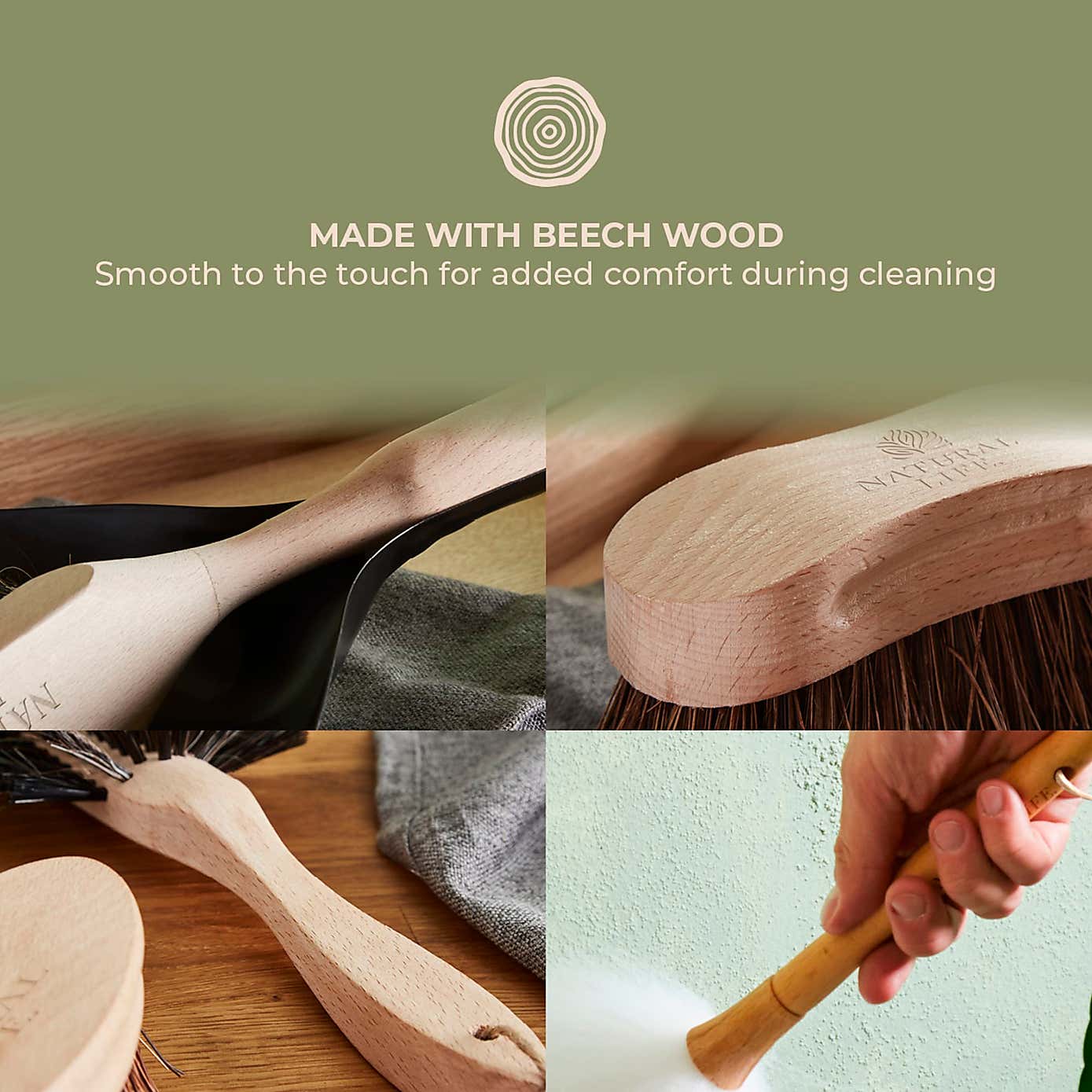 Natural Life 6 Piece Brush & Dustpan Cleaning Set